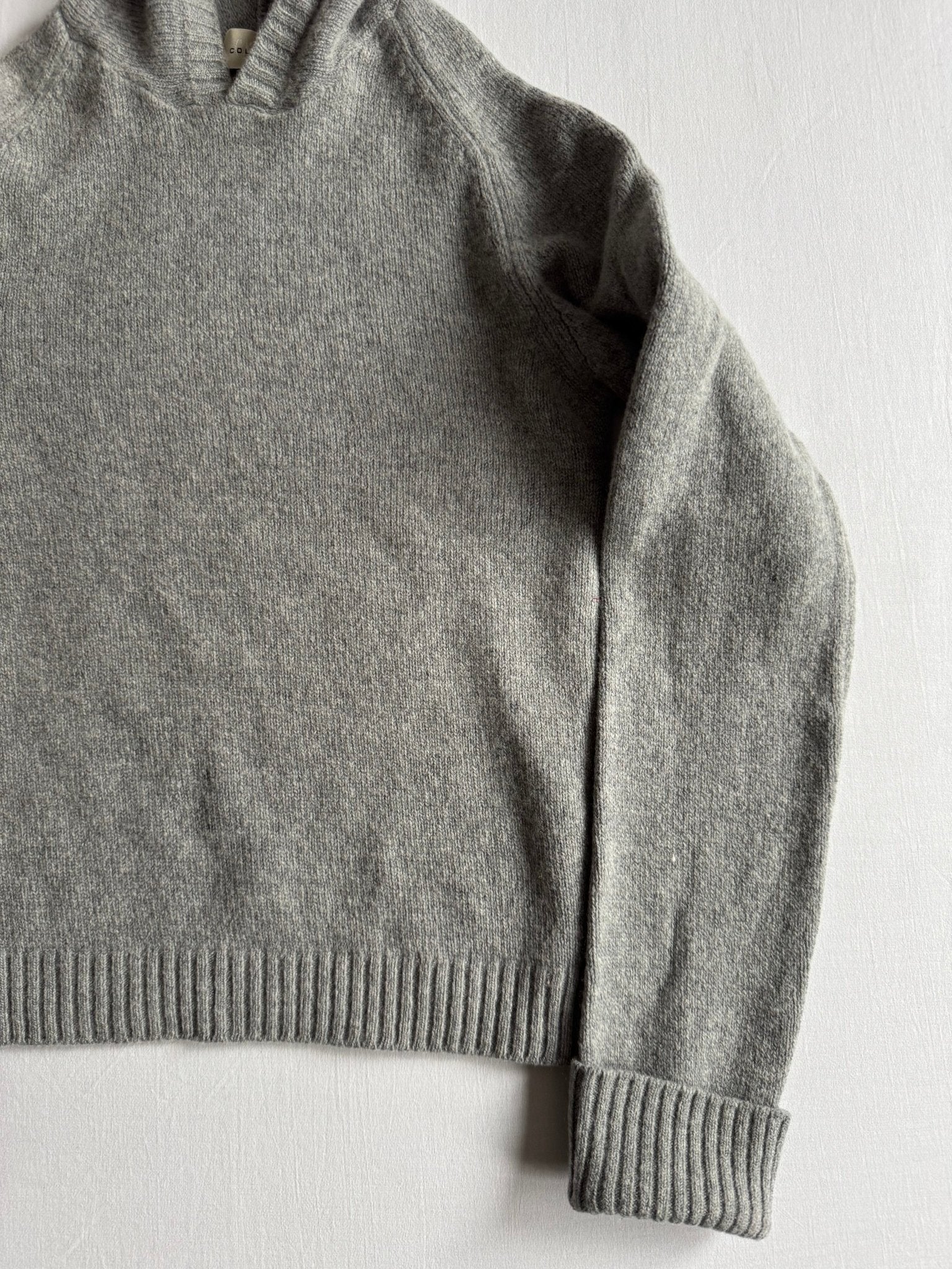 🧶 Hoodie Y2K Damă Gri Tricotat din Lână – Aprox. S / M - anbracaminte