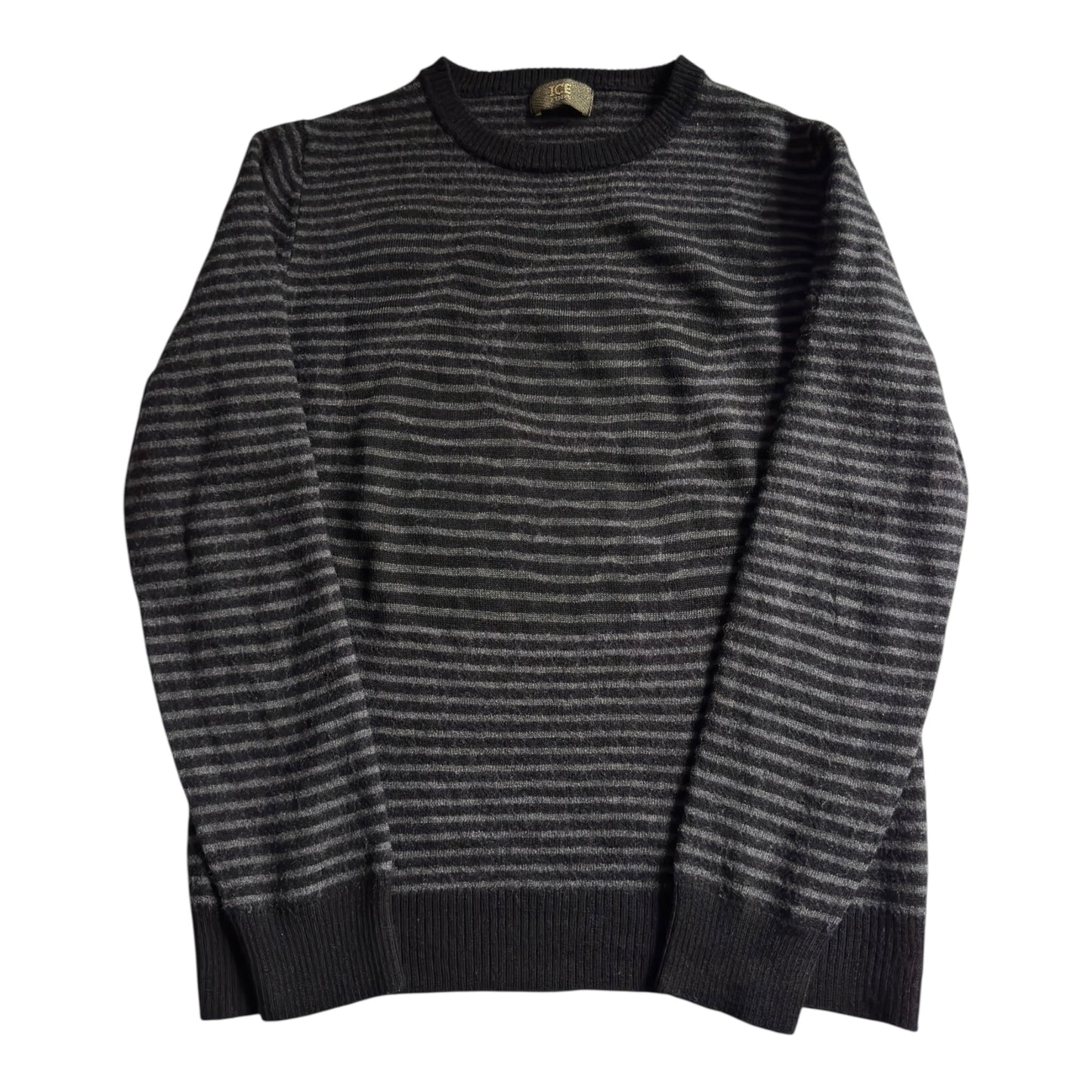 🧊 Iceberg Black Striped Jumper – Women’s S – Merino Wool - anbracaminte
