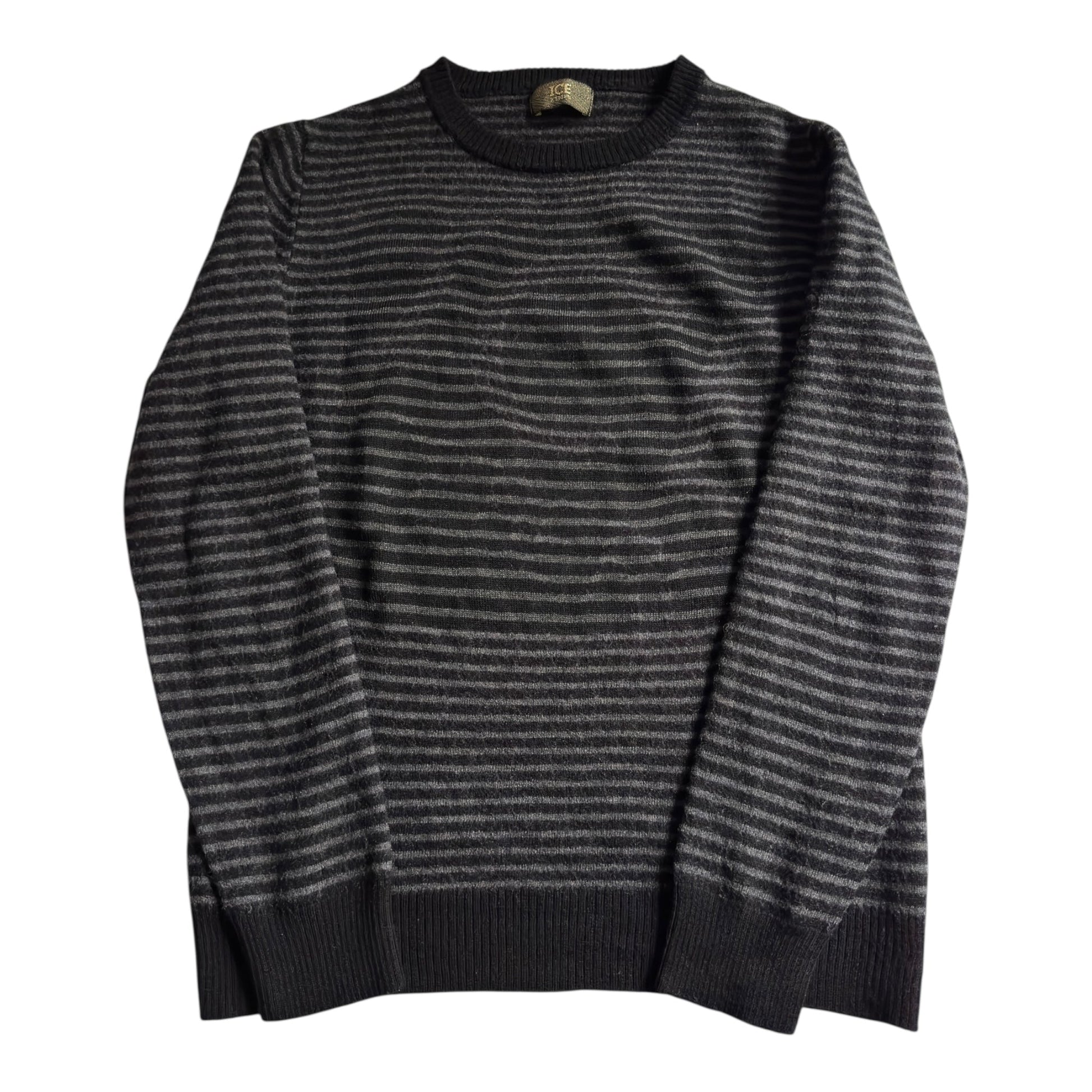 🧊 Iceberg Black Striped Jumper – Women’s S – Merino Wool - anbracaminte