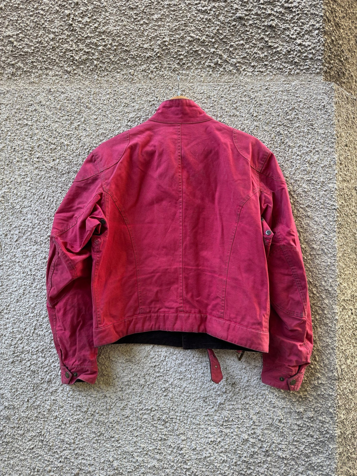 Jachetă Belstaff Racemaster Roșie Waxed Cotton Vintage | Moto Cropped | Patină Unică | L Bărbați - anbracaminte