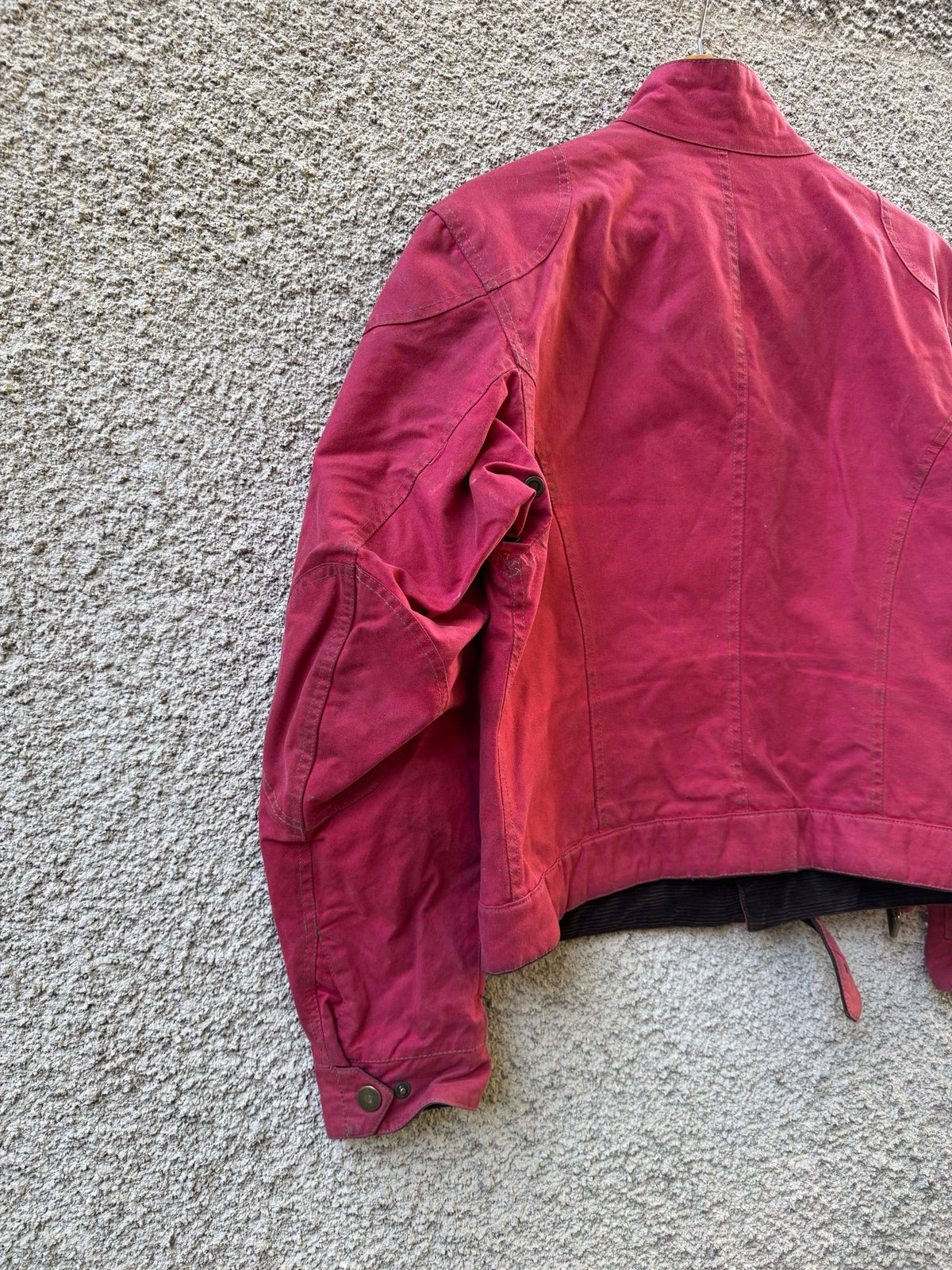 Jachetă Belstaff Racemaster Roșie Waxed Cotton Vintage | Moto Cropped | Patină Unică | L Bărbați - anbracaminte
