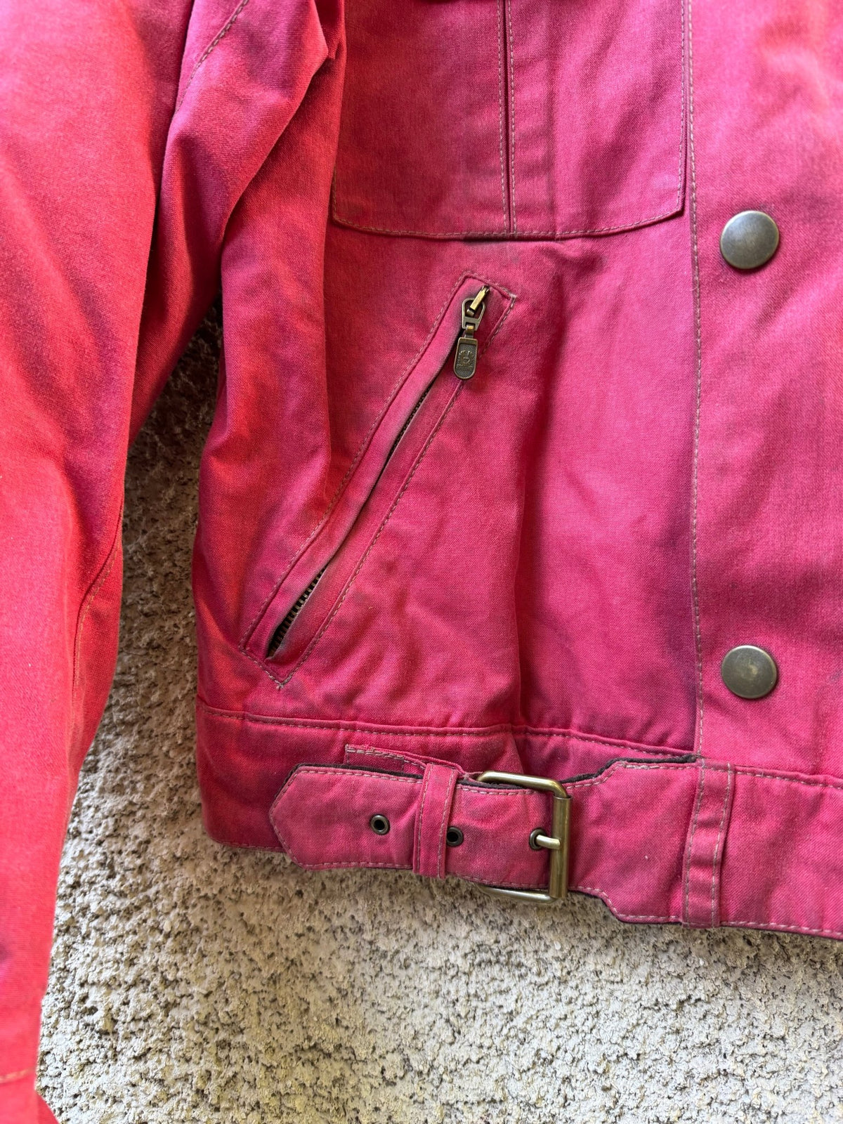 Jachetă Belstaff Racemaster Roșie Waxed Cotton Vintage | Moto Cropped | Patină Unică | L Bărbați - anbracaminte