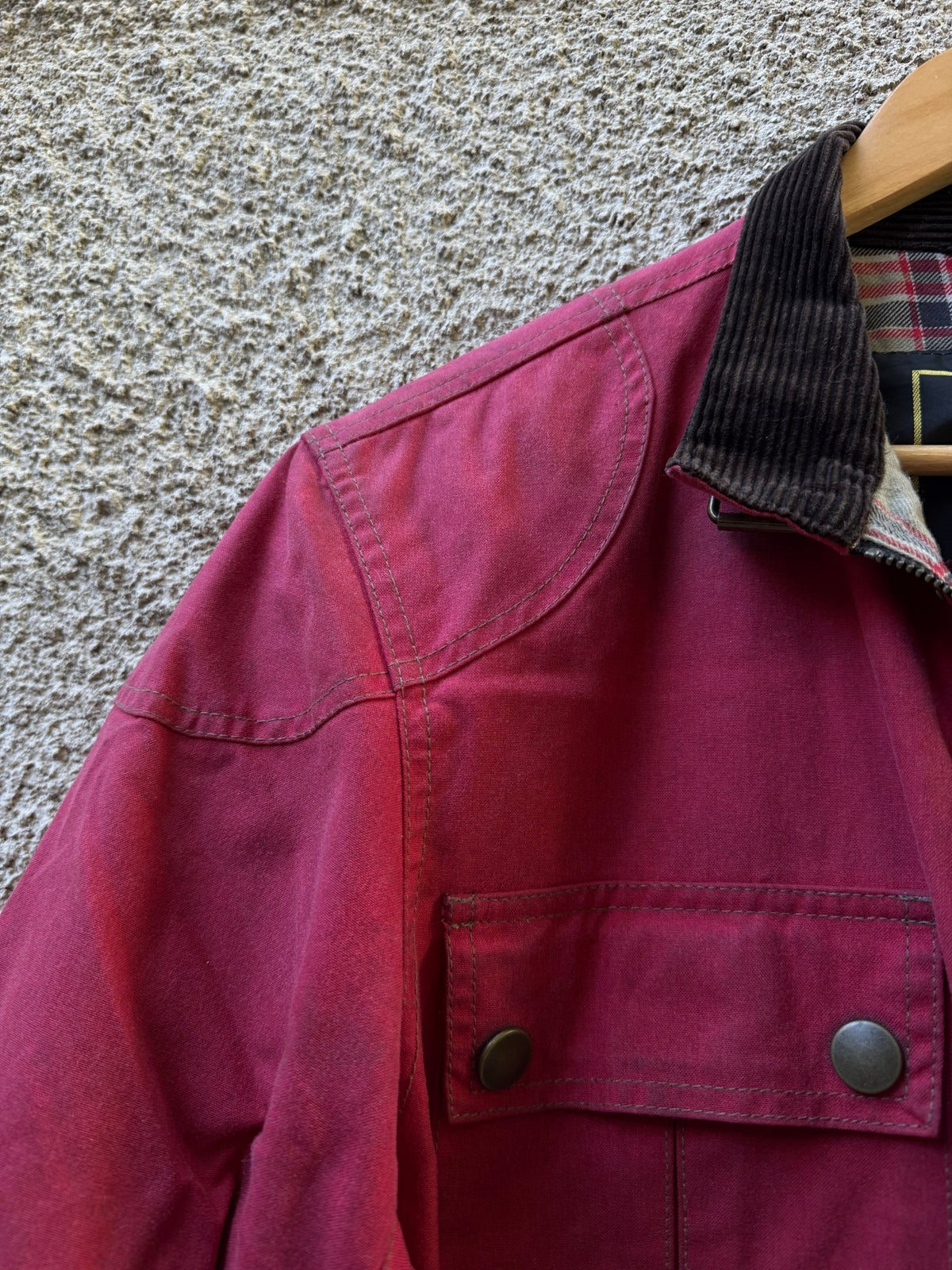 Jachetă Belstaff Racemaster Roșie Waxed Cotton Vintage | Moto Cropped | Patină Unică | L Bărbați - anbracaminte