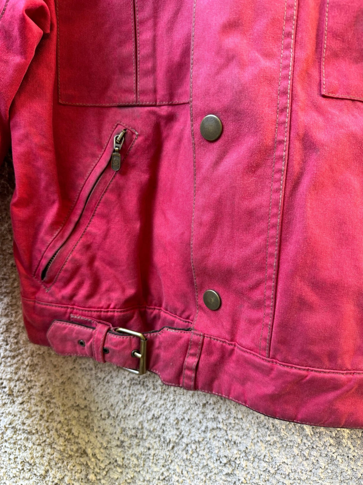 Jachetă Belstaff Racemaster Roșie Waxed Cotton Vintage | Moto Cropped | Patină Unică | L Bărbați - anbracaminte