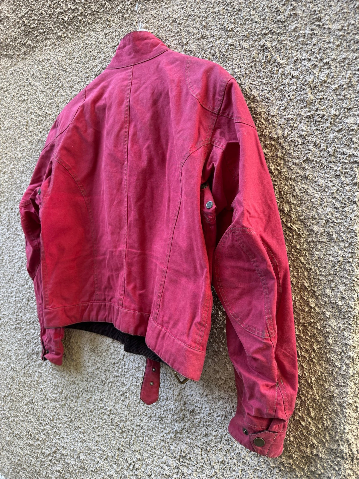 Jachetă Belstaff Racemaster Roșie Waxed Cotton Vintage | Moto Cropped | Patină Unică | L Bărbați - anbracaminte