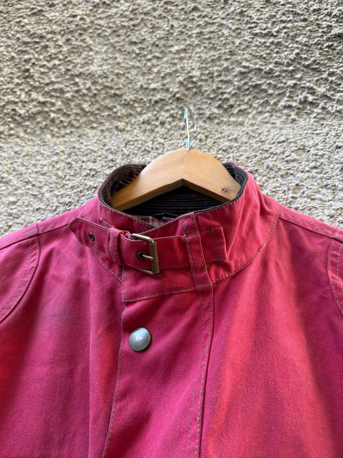 Jachetă Belstaff Racemaster Roșie Waxed Cotton Vintage | Moto Cropped | Patină Unică | L Bărbați - anbracaminte