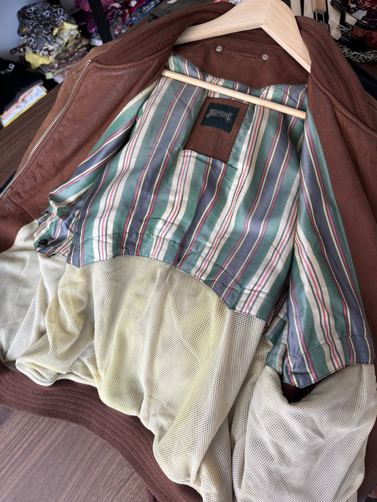 Jachetă Bomber Piele Maro Vintage | Patină Naturală | L Bărbați - anbracaminte