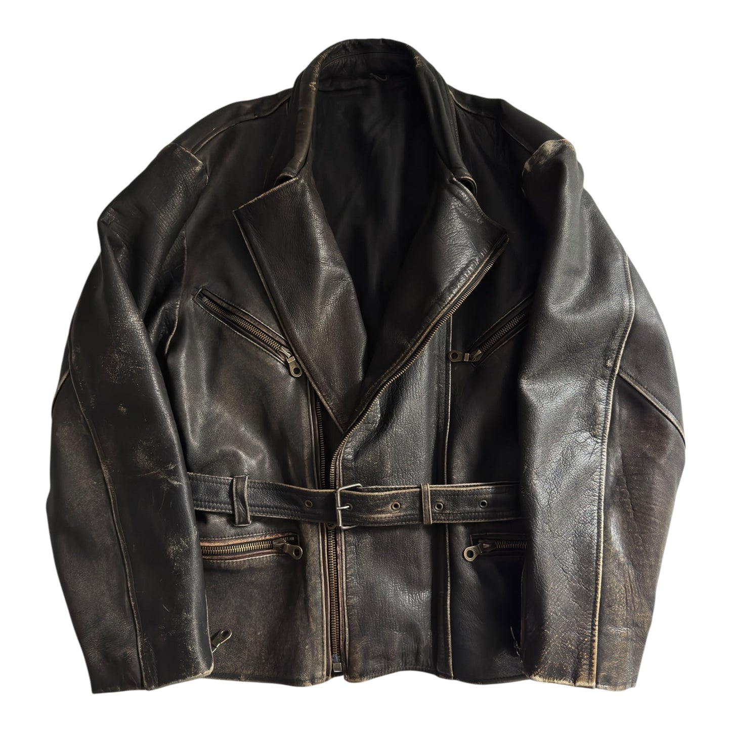 🏍️ Jachetă moto vintage din piele – mărimea L - anbracaminte