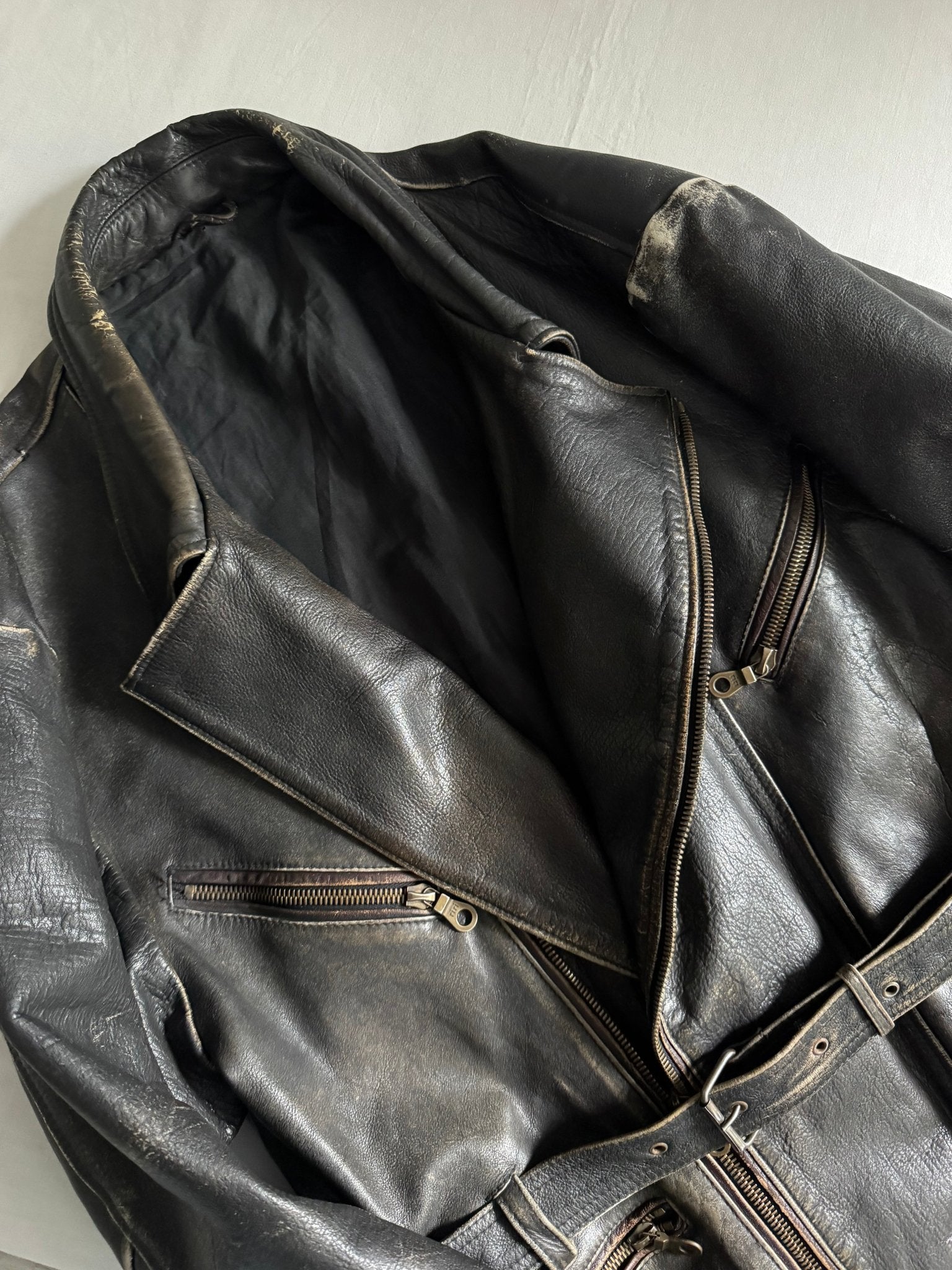 🏍️ Jachetă moto vintage din piele – mărimea L - anbracaminte