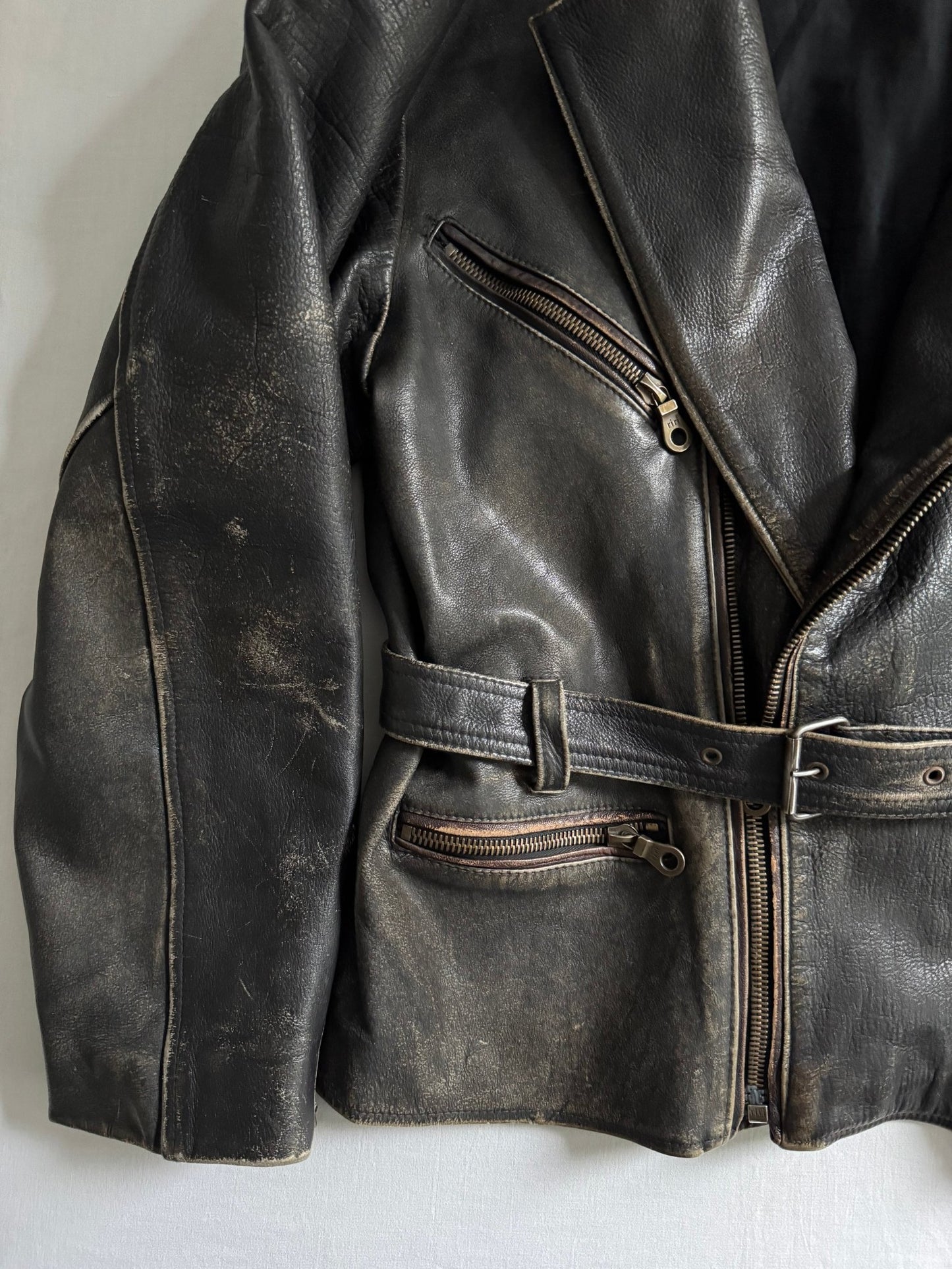 🏍️ Jachetă moto vintage din piele – mărimea L - anbracaminte