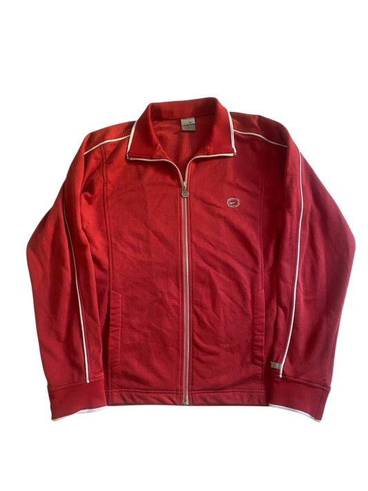 jachetă Nike Cortez roșie vintage Y2K, vedere frontală

