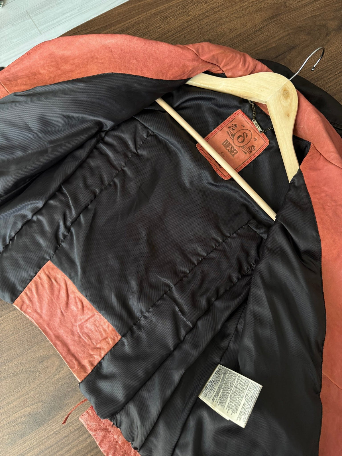 ⛽️ Jachetă Piele Biker Diesel Y2K Coral Pink | 100% Sheep Leather | S Damă - anbracaminte