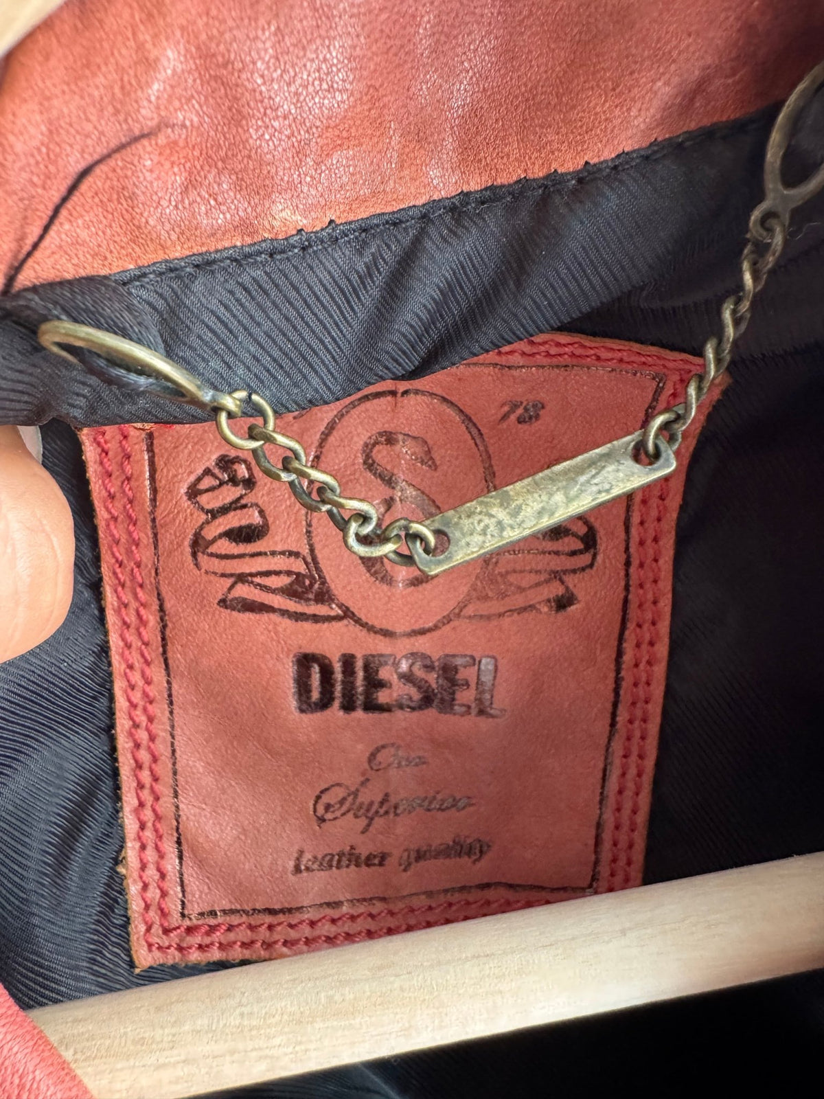 ⛽️ Jachetă Piele Biker Diesel Y2K Coral Pink | 100% Sheep Leather | S Damă - anbracaminte