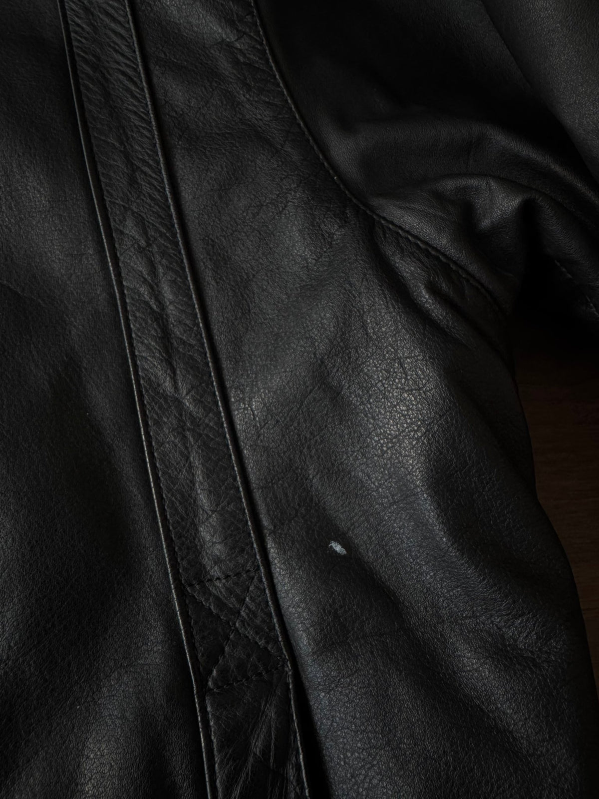 Jachetă Piele Cowhide Neagră Vintage | L Bărbați - anbracaminte