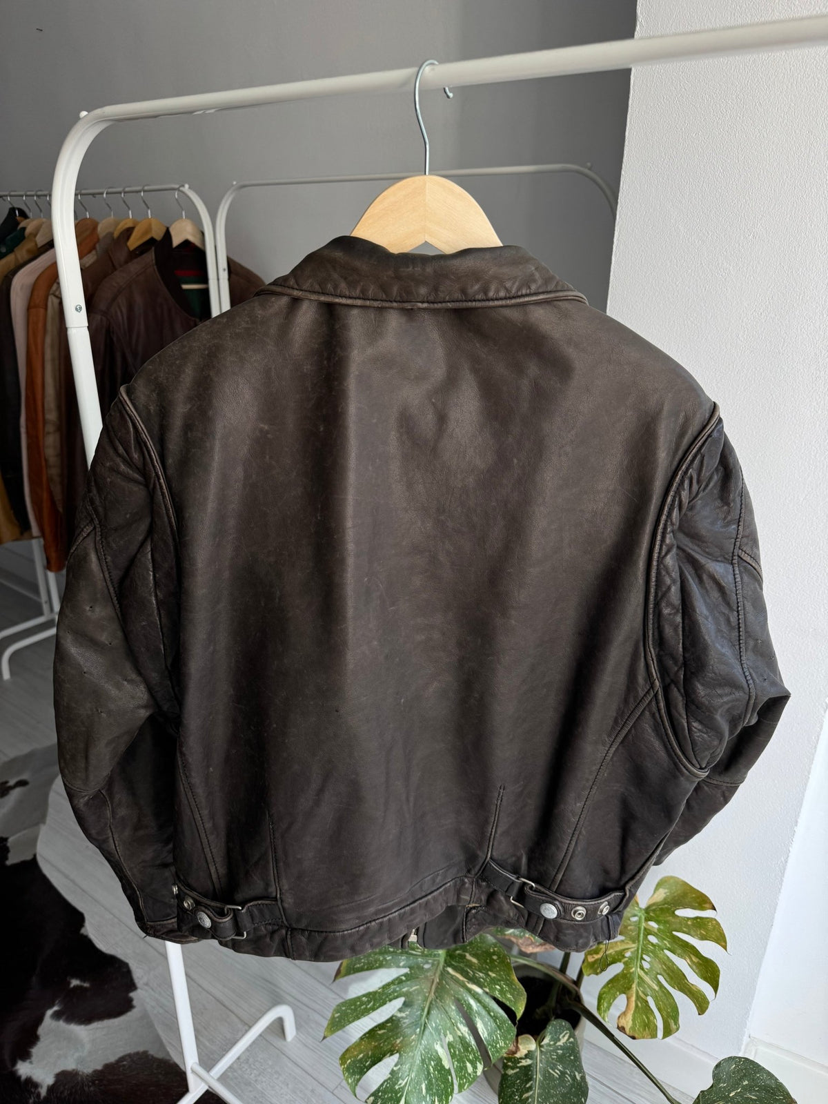 Jachetă Piele Cropped Faded Vintage | Patină Naturală | Made in Italy – L Bărbați - anbracaminte