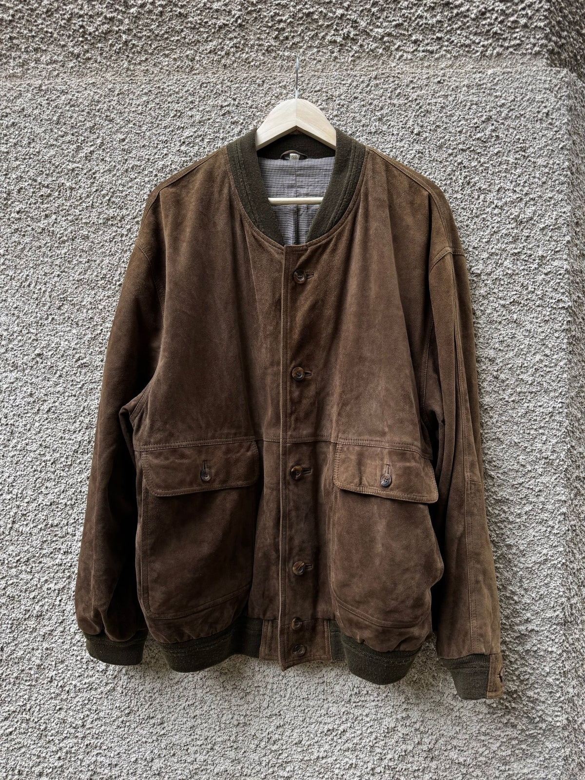 Jachetă Piele Întoarsă Maro Vintage Bărbați | L/XL (52) - anbracaminte