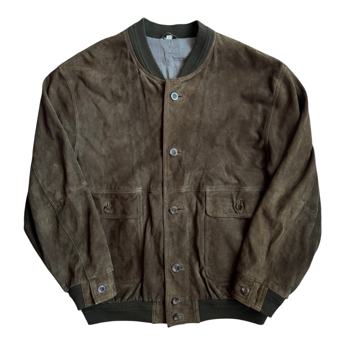 Jachetă Piele Întoarsă Maro Vintage Bărbați | L/XL (52) - anbracaminte