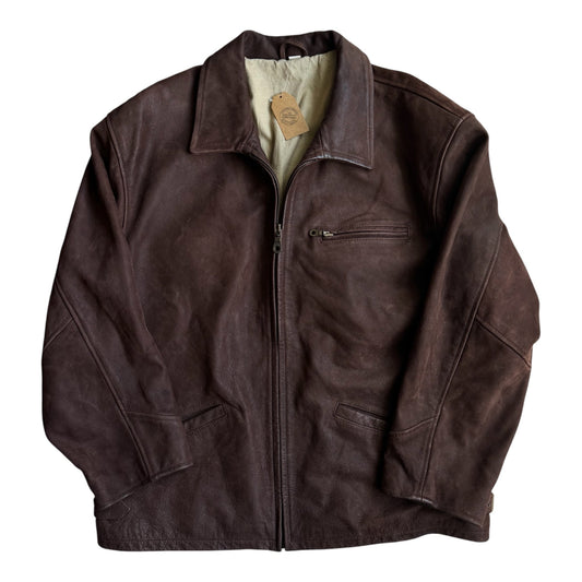 Jachetă Piele Naturală Maro Vintage Bărbați | Bivol | XL - anbracaminte