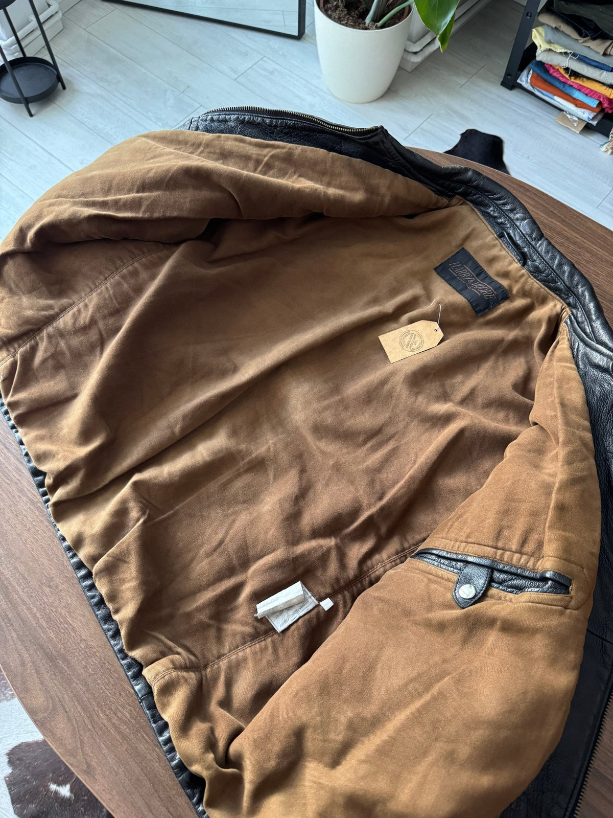 Jachetă Piele Naturală Neagră Vintage Bărbați | L/XL (54) - anbracaminte