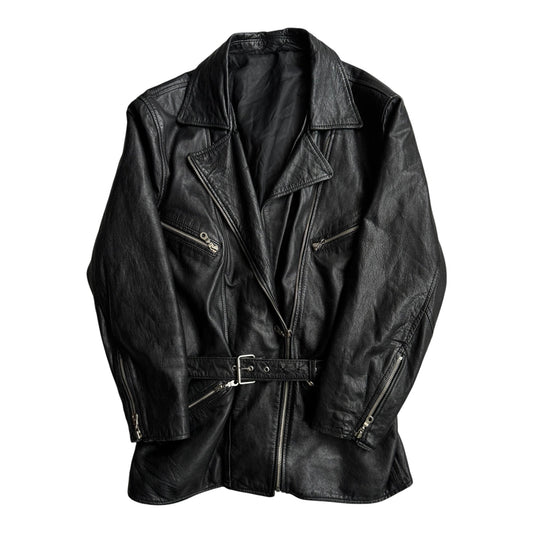 Jachetă Piele Naturală Vintage Femei | Biker Cambrată | L - anbracaminte