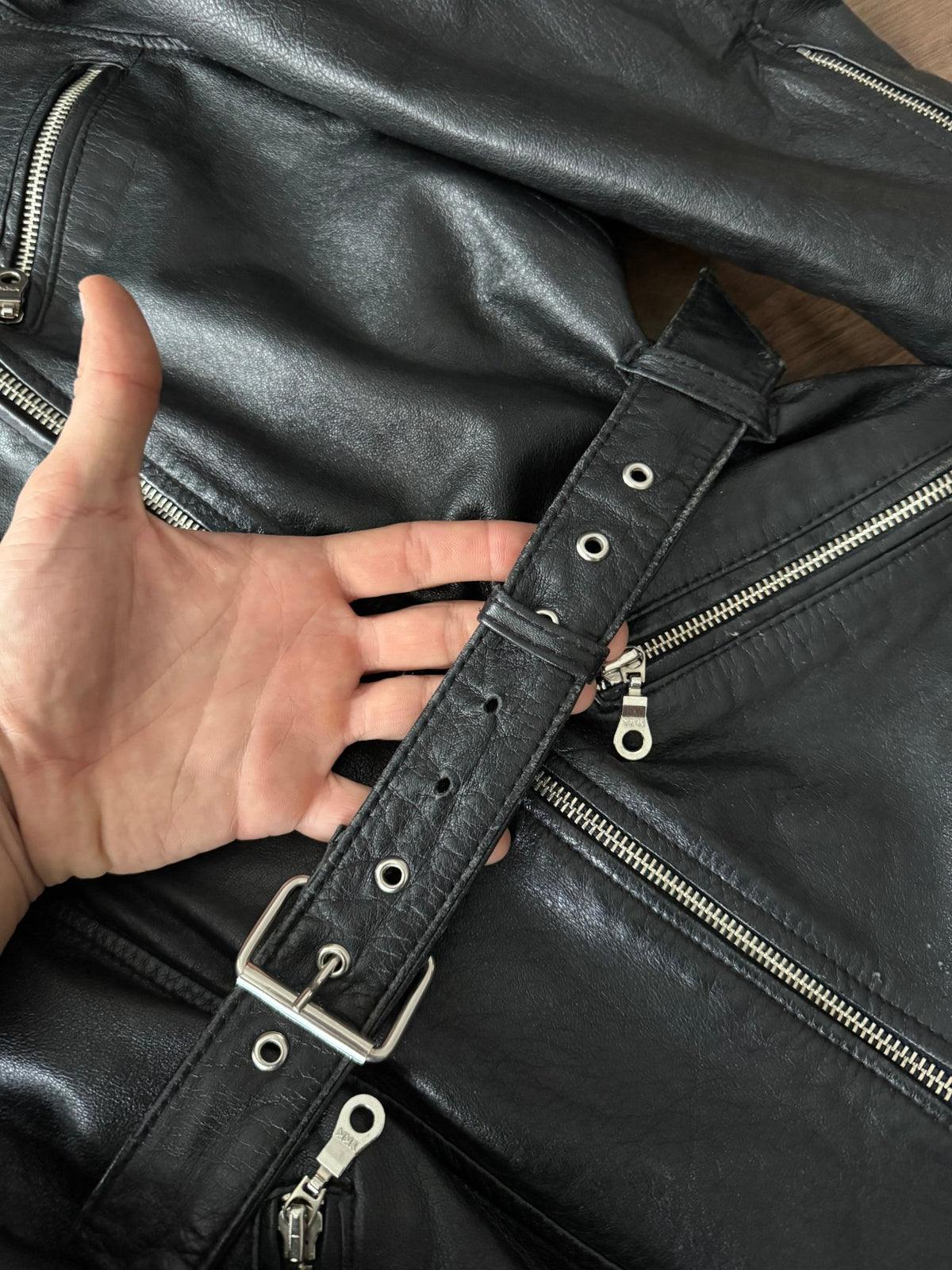 Jachetă Piele Naturală Vintage Femei | Biker Cambrată | L - anbracaminte