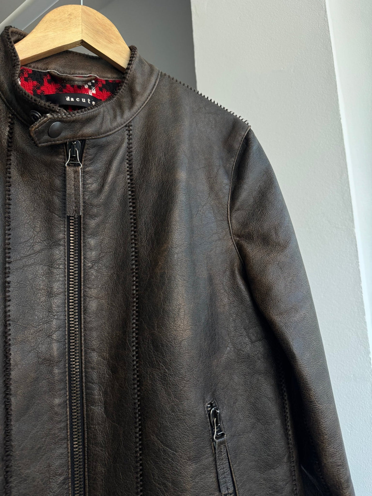 🏍️ Jachetă Piele Oaie Cafe Racer Y2K Neagră | Patină Naturală | Made in Italy – L/XL Damă - anbracaminte