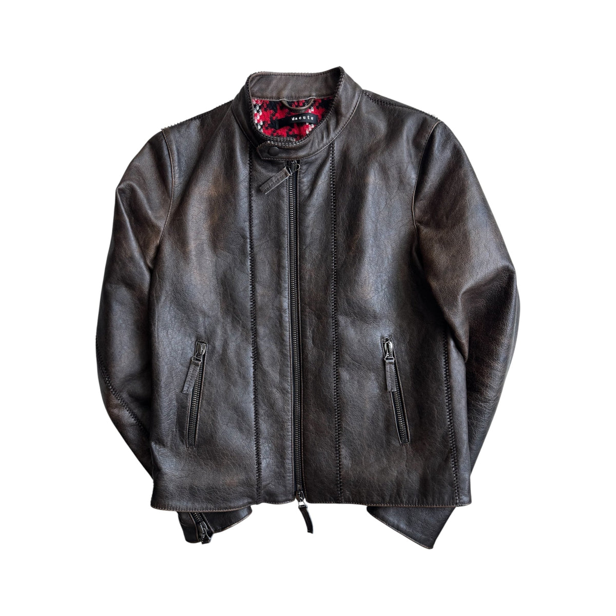 🏍️ Jachetă Piele Oaie Cafe Racer Y2K Neagră | Patină Naturală | Made in Italy – L/XL Damă - anbracaminte
