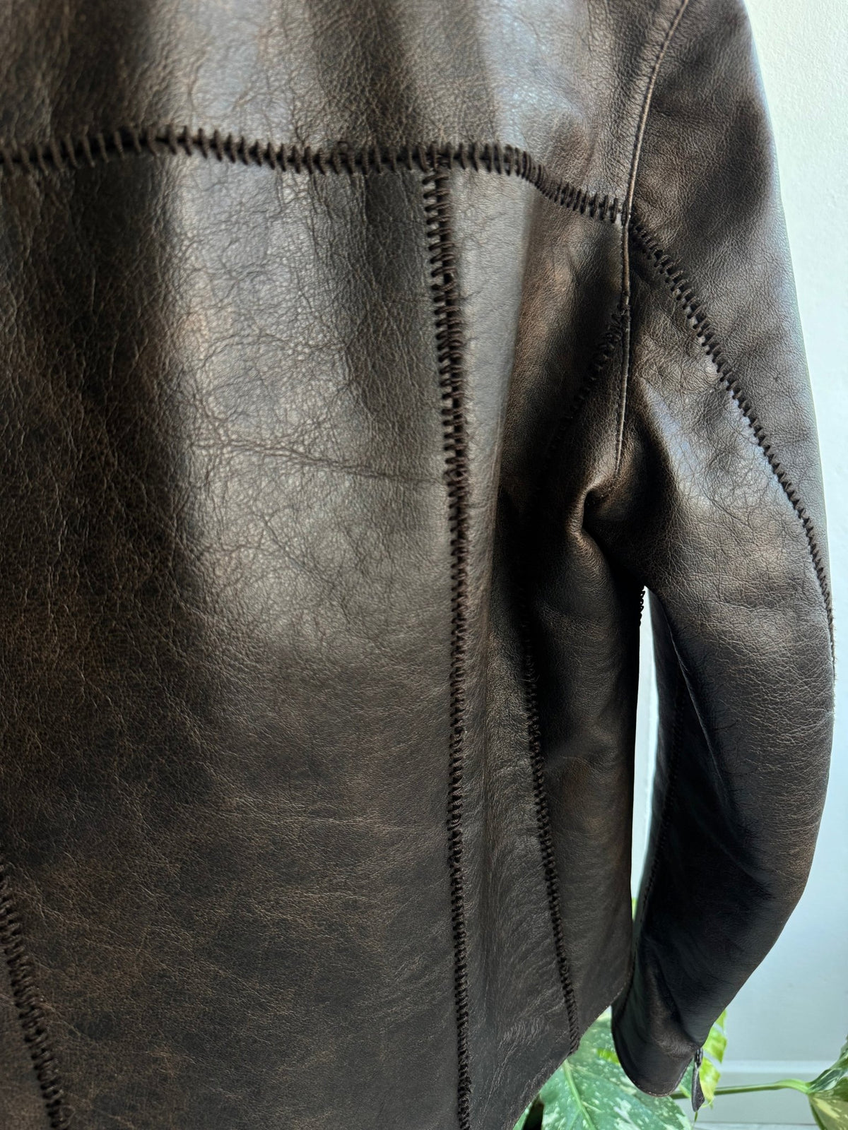 🏍️ Jachetă Piele Oaie Cafe Racer Y2K Neagră | Patină Naturală | Made in Italy – L/XL Damă - anbracaminte