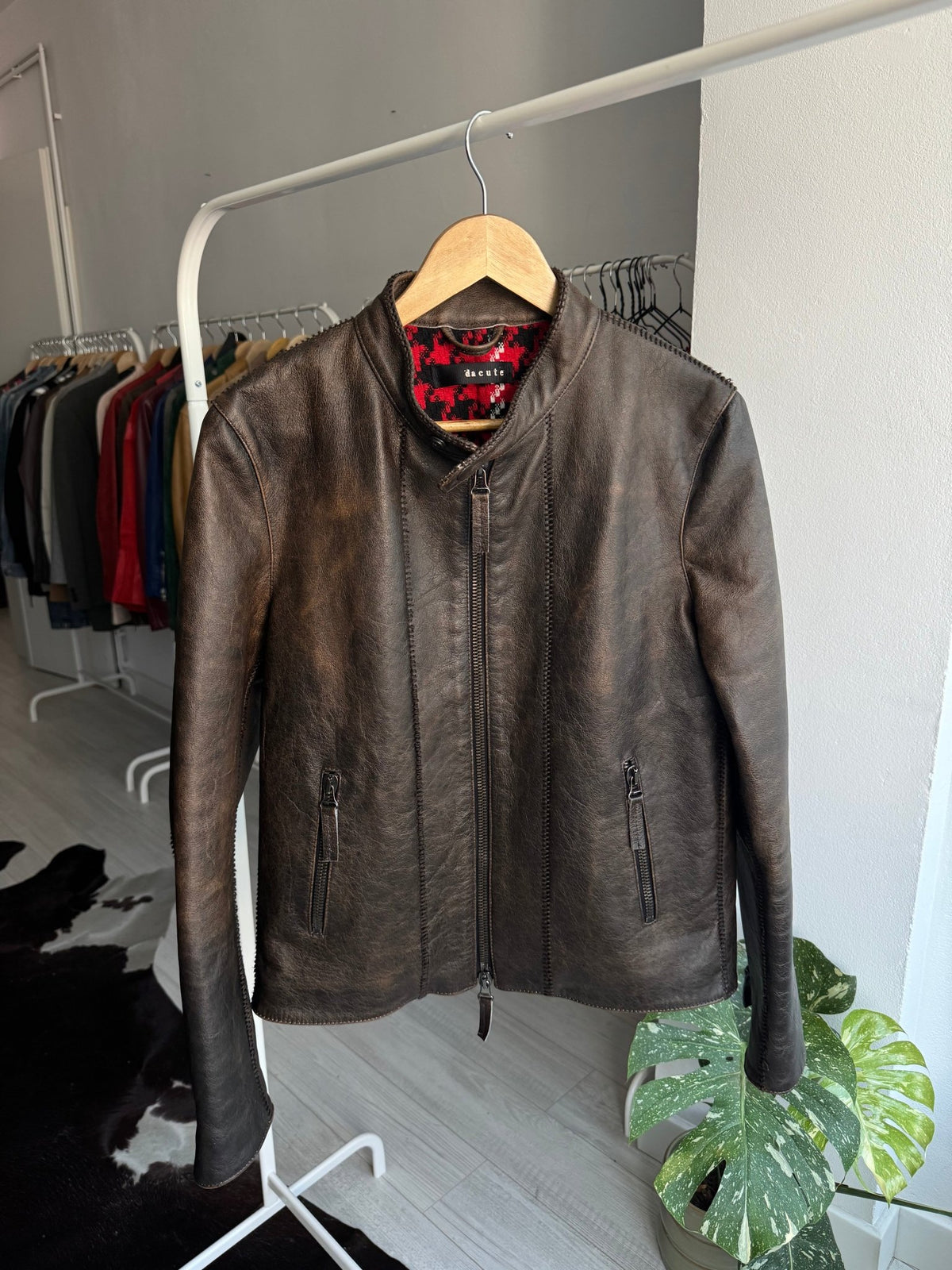 🏍️ Jachetă Piele Oaie Cafe Racer Y2K Neagră | Patină Naturală | Made in Italy – L/XL Damă - anbracaminte