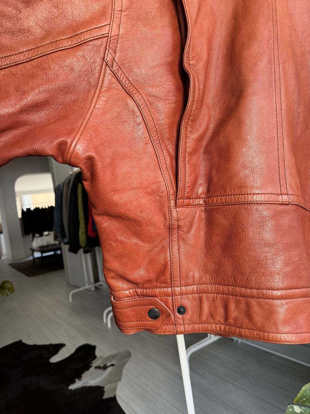 Jachetă Piele Sicons cu Guler Shearling | Archive Anii '80 | Made in Italy | L Bărbați (50) - anbracaminte