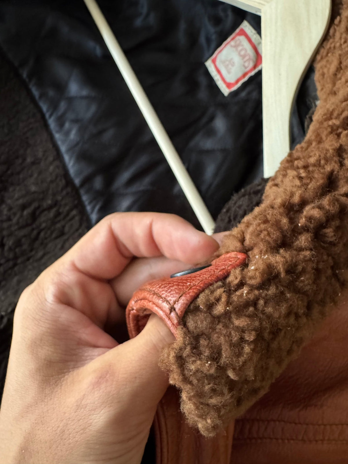 Jachetă Piele Sicons cu Guler Shearling | Archive Anii '80 | Made in Italy | L Bărbați (50) - anbracaminte
