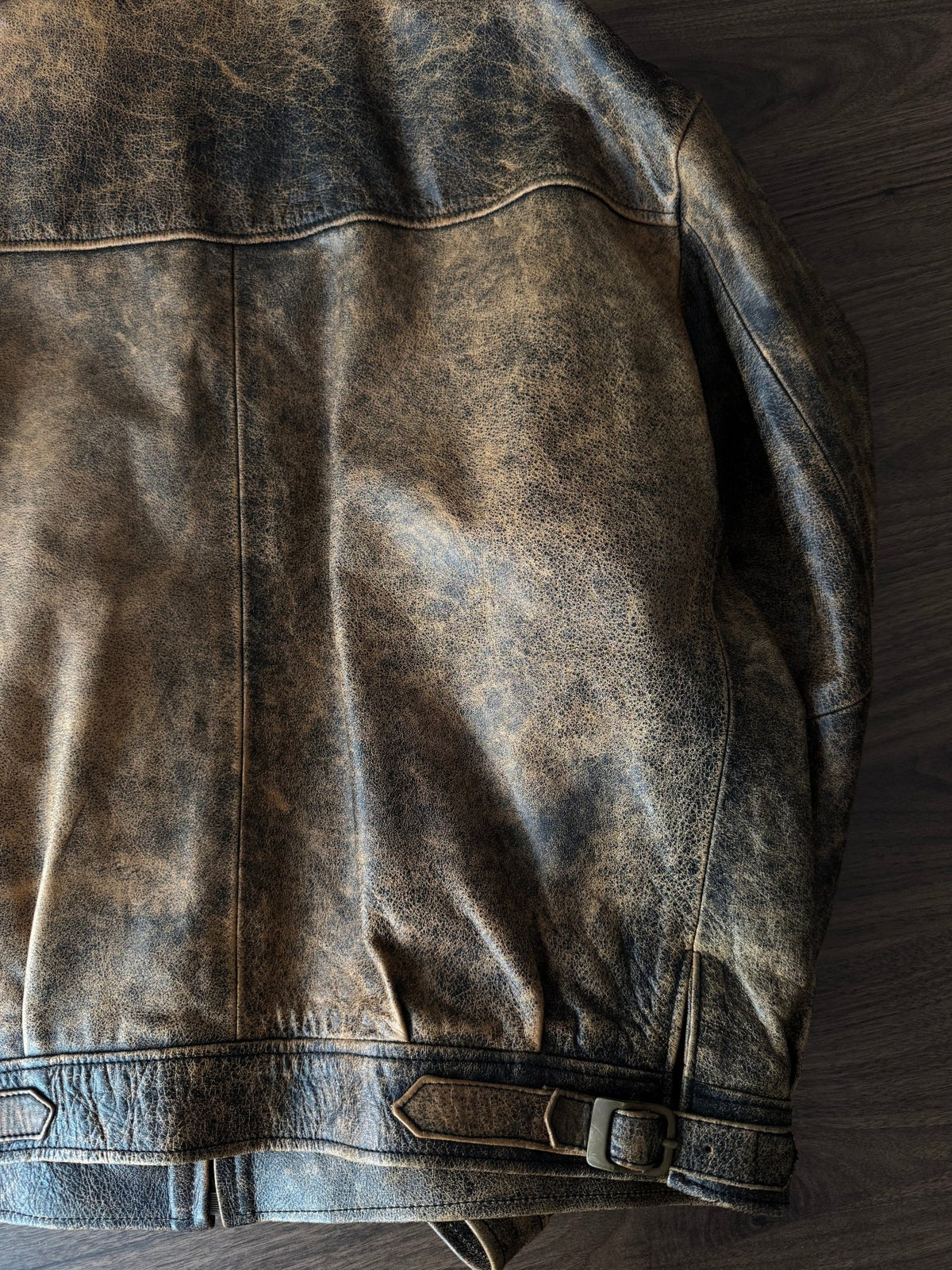Jachetă Piele Vintage Faded | Patină Naturală | Stare Perfectă | Made in Italy | M Bărbați - anbracaminte