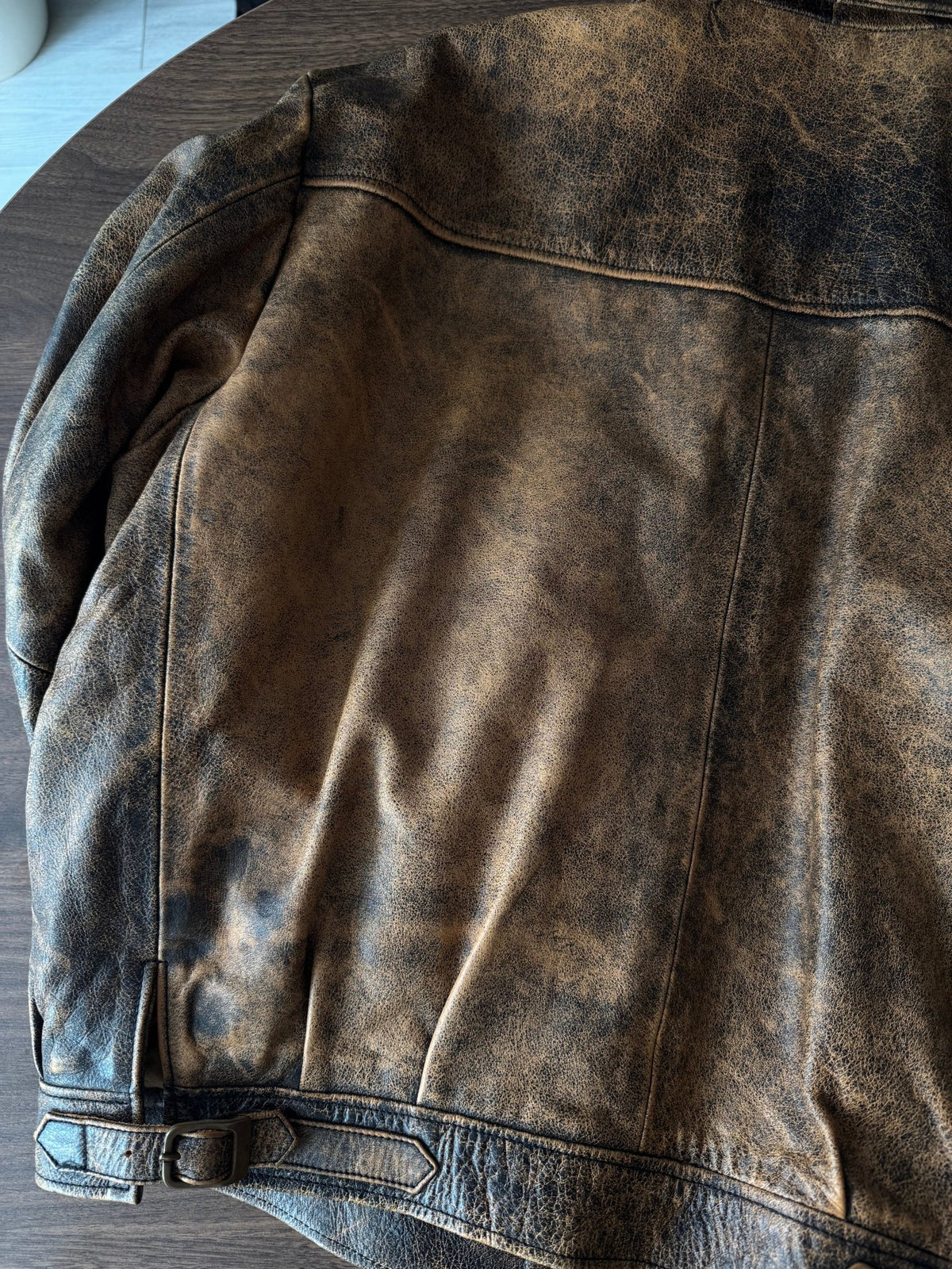 Jachetă Piele Vintage Faded | Patină Naturală | Stare Perfectă | Made in Italy | M Bărbați - anbracaminte