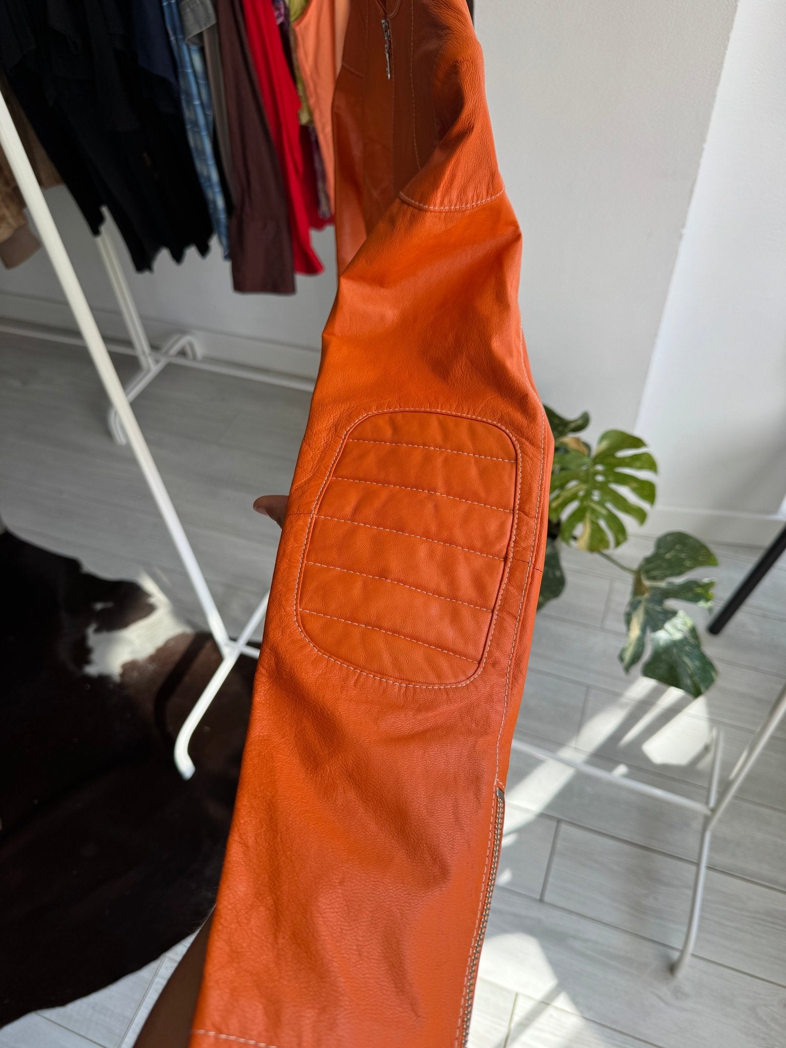 🍊 Jachetă Piele Wilson's Portocalie Y2K – S Damă - anbracaminte