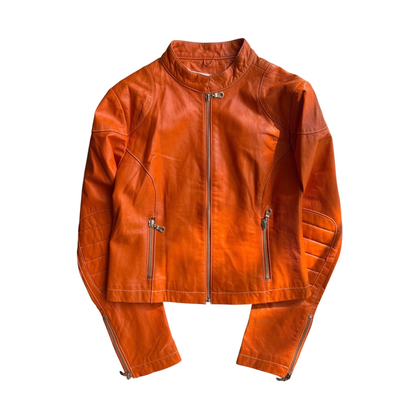 🍊 Jachetă Piele Wilson's Portocalie Y2K – S Damă - anbracaminte