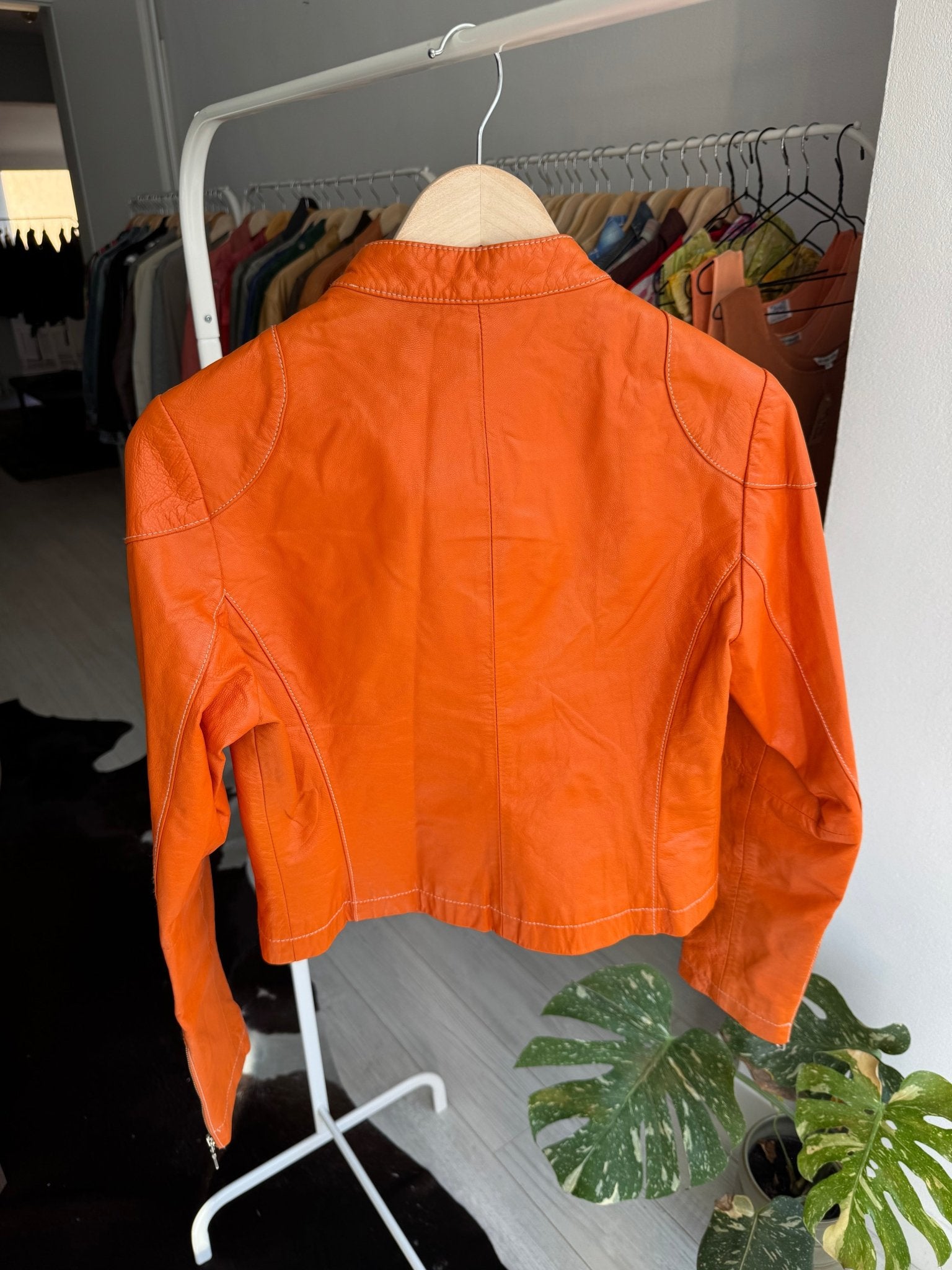 🍊 Jachetă Piele Wilson's Portocalie Y2K – S Damă - anbracaminte