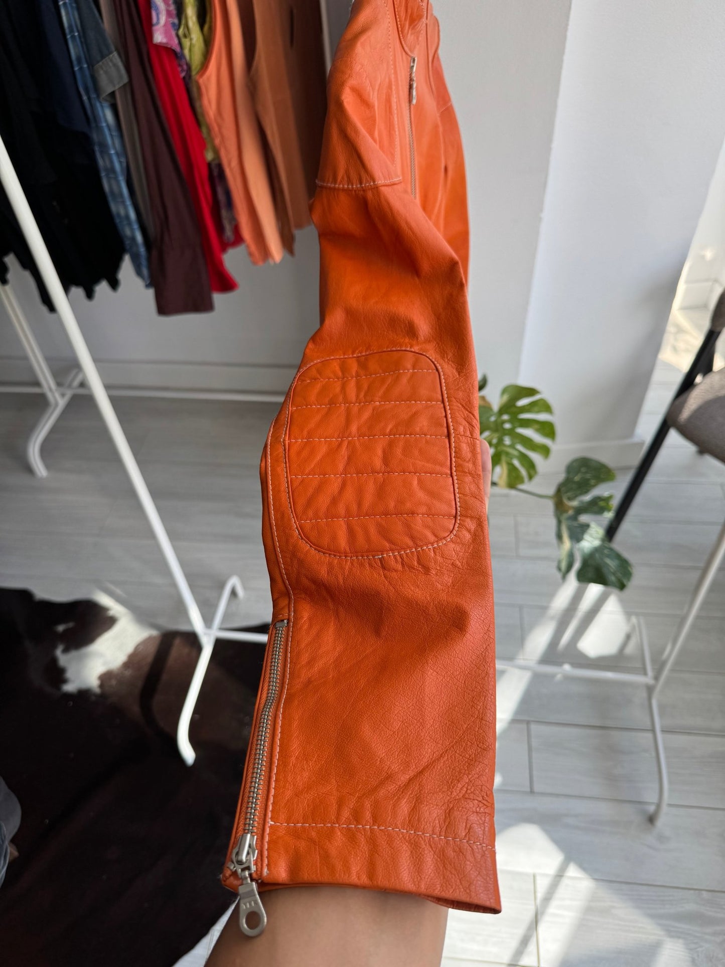 🍊 Jachetă Piele Wilson's Portocalie Y2K – S Damă - anbracaminte