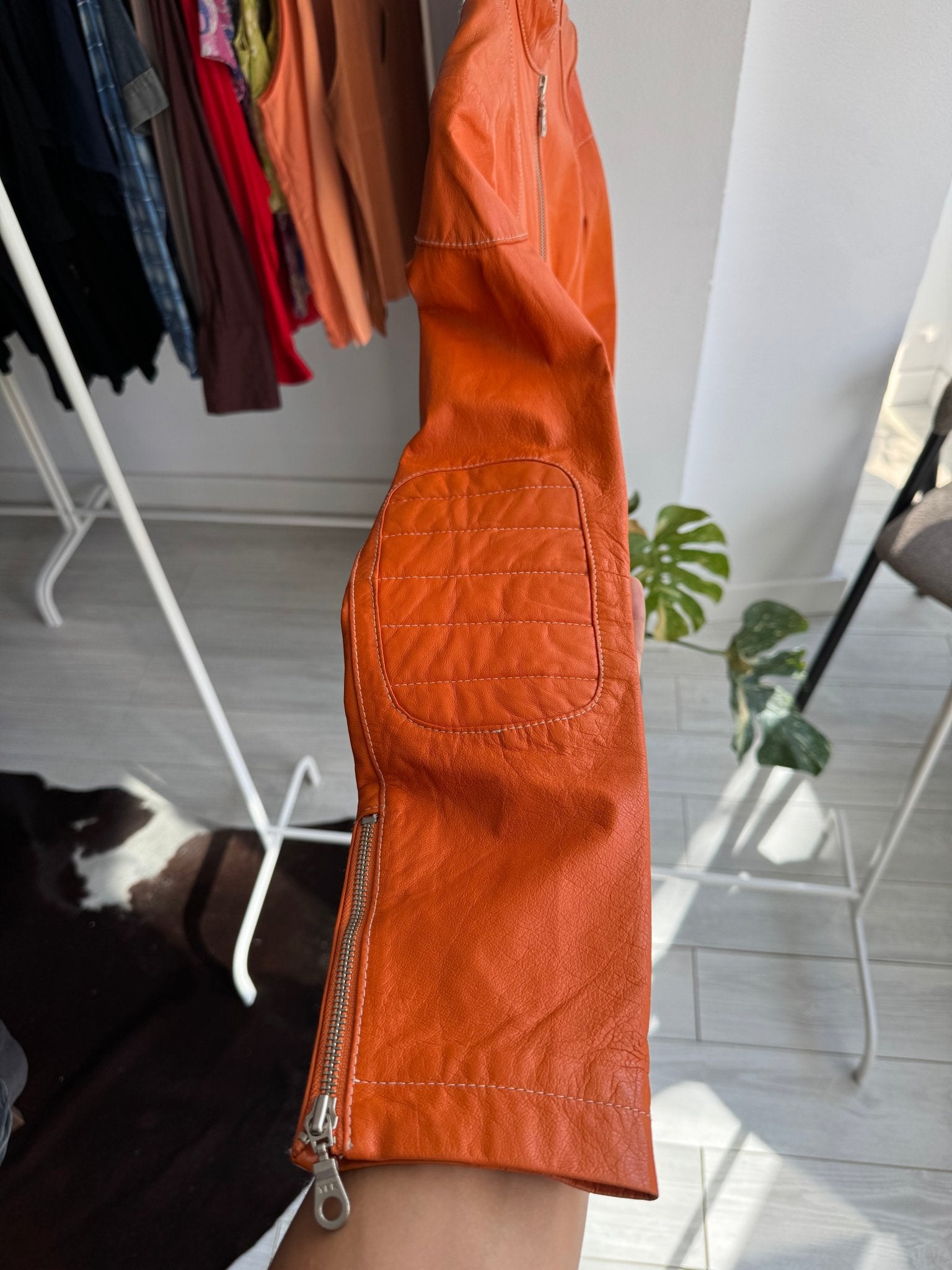 🍊 Jachetă Piele Wilson's Portocalie Y2K – S Damă - anbracaminte