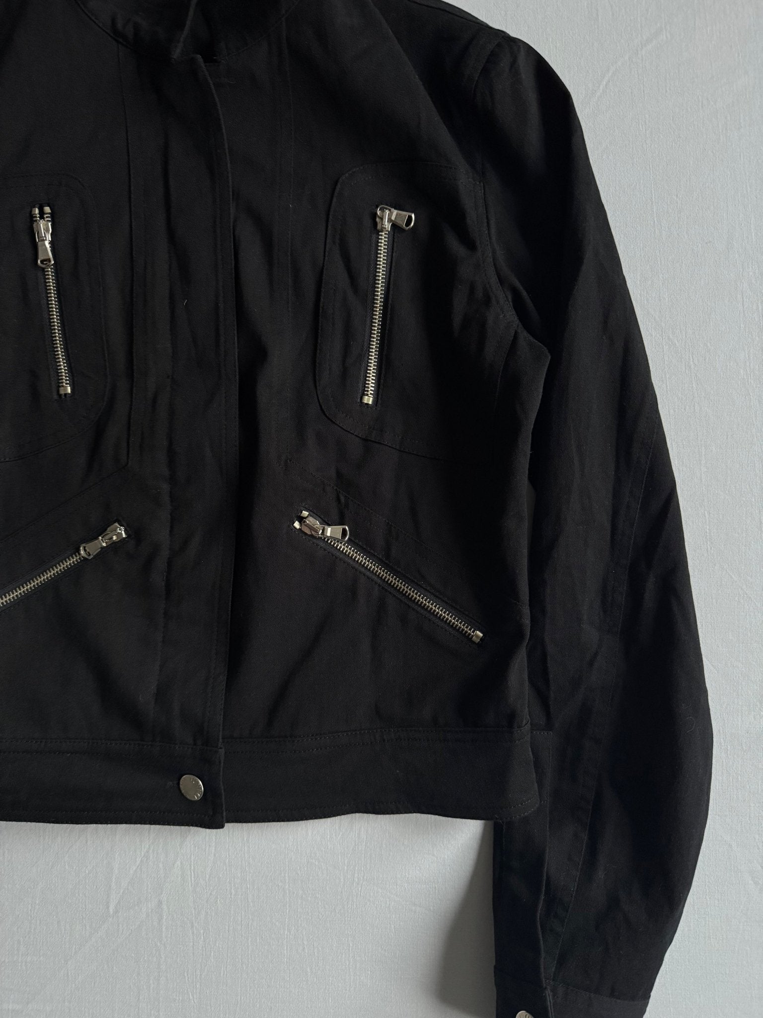 🧥 Jachetă Racing Vintage Neagră din Bumbac – IT 42 / Femei M - anbracaminte