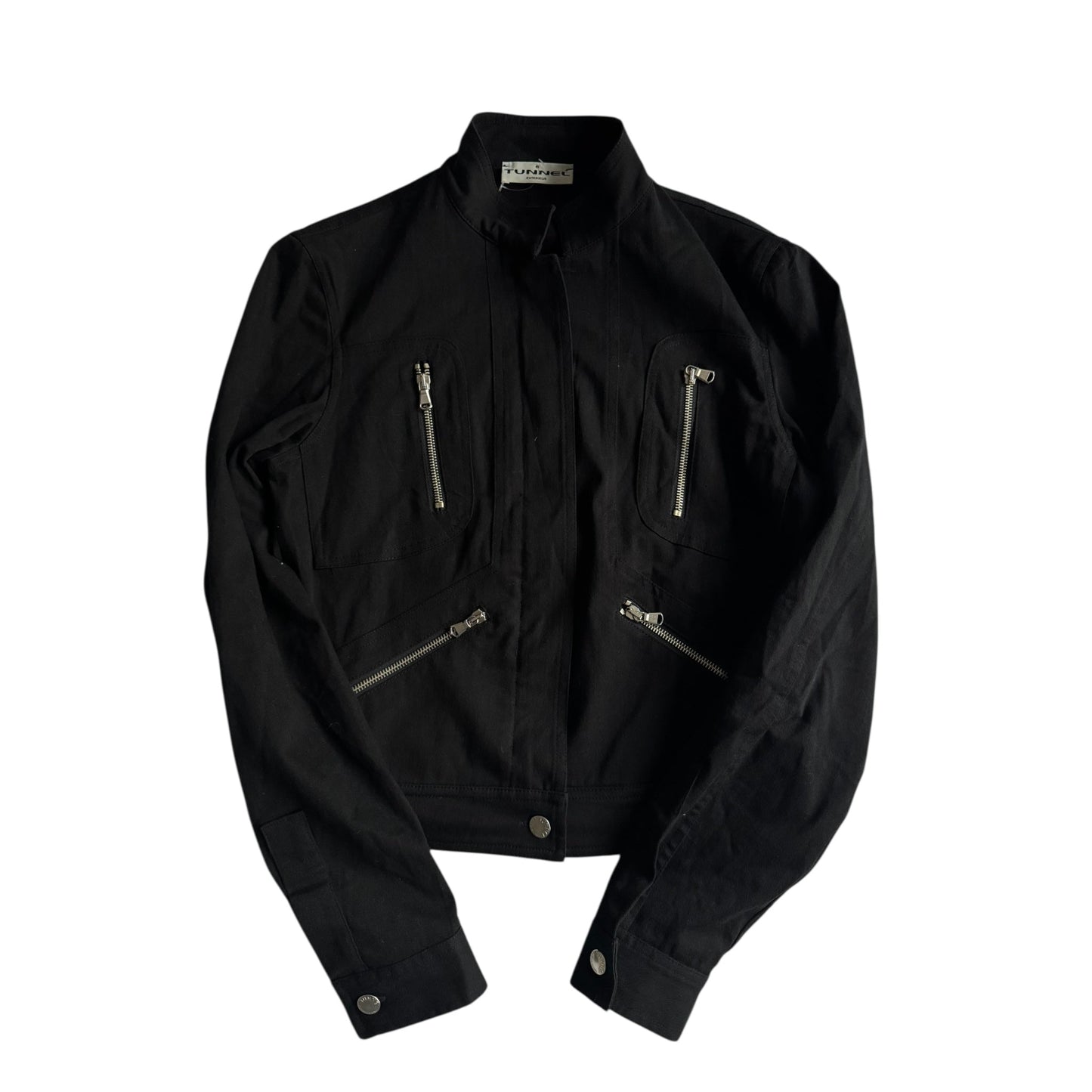 🧥 Jachetă Racing Vintage Neagră din Bumbac – IT 42 / Femei M - anbracaminte