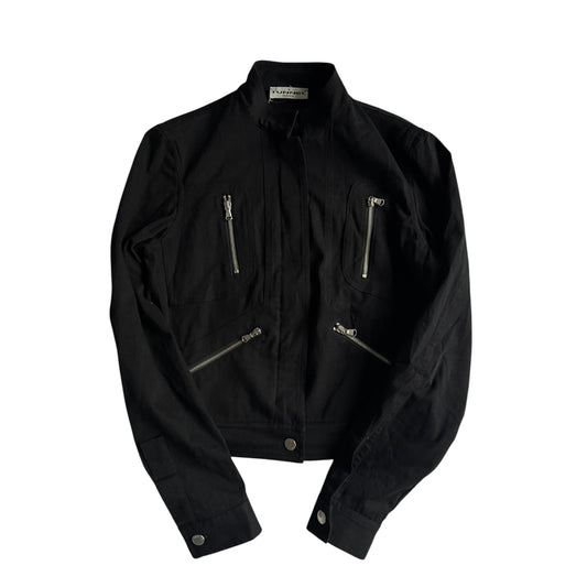 🧥 Jachetă Racing Vintage Neagră din Bumbac – IT 42 / Femei M - anbracaminte
