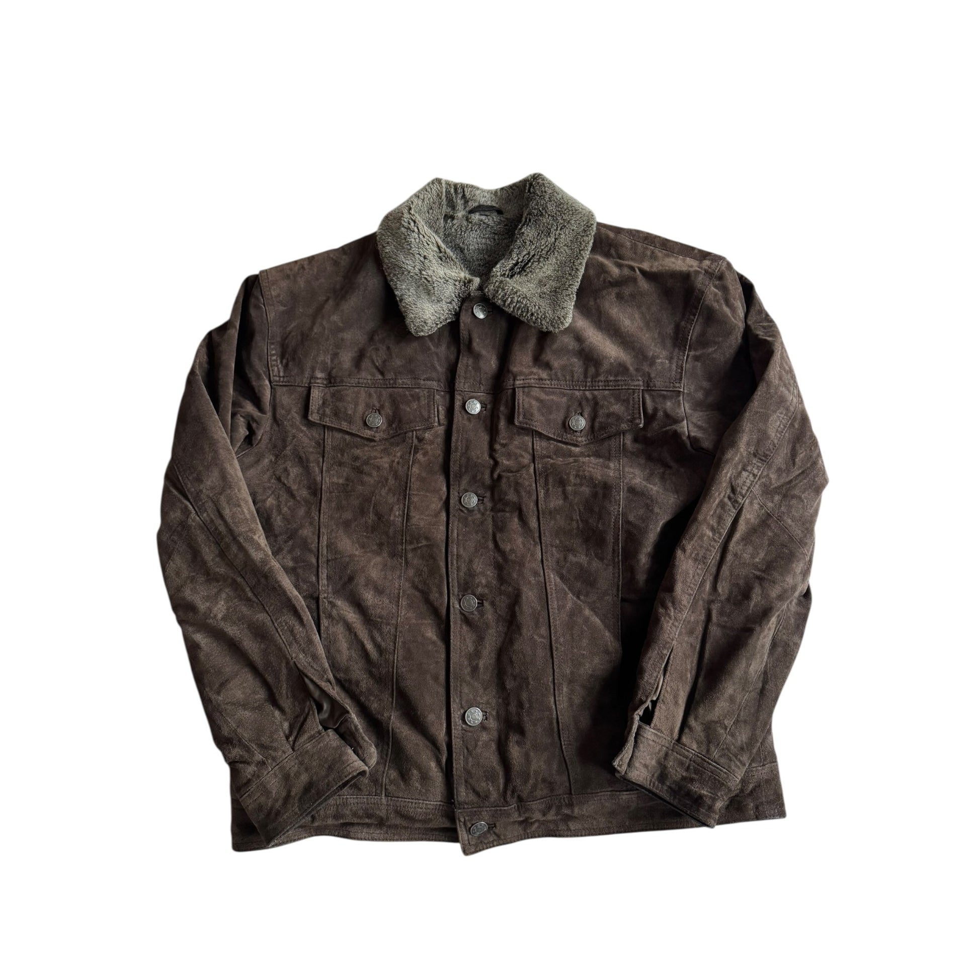 🧥 Jachetă Trucker Vintage Suede – Mărime M - anbracaminte