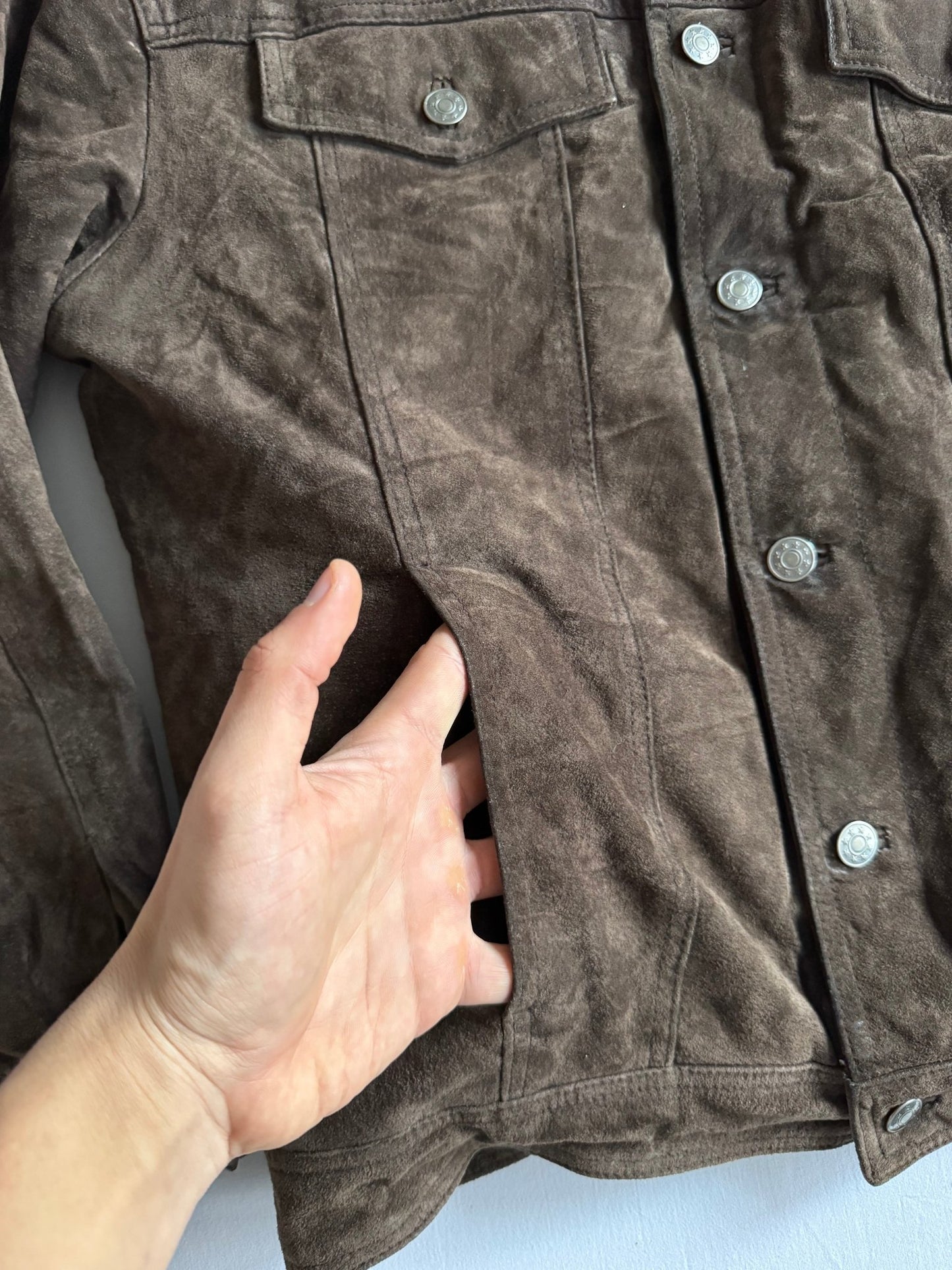 🧥 Jachetă Trucker Vintage Suede – Mărime M - anbracaminte