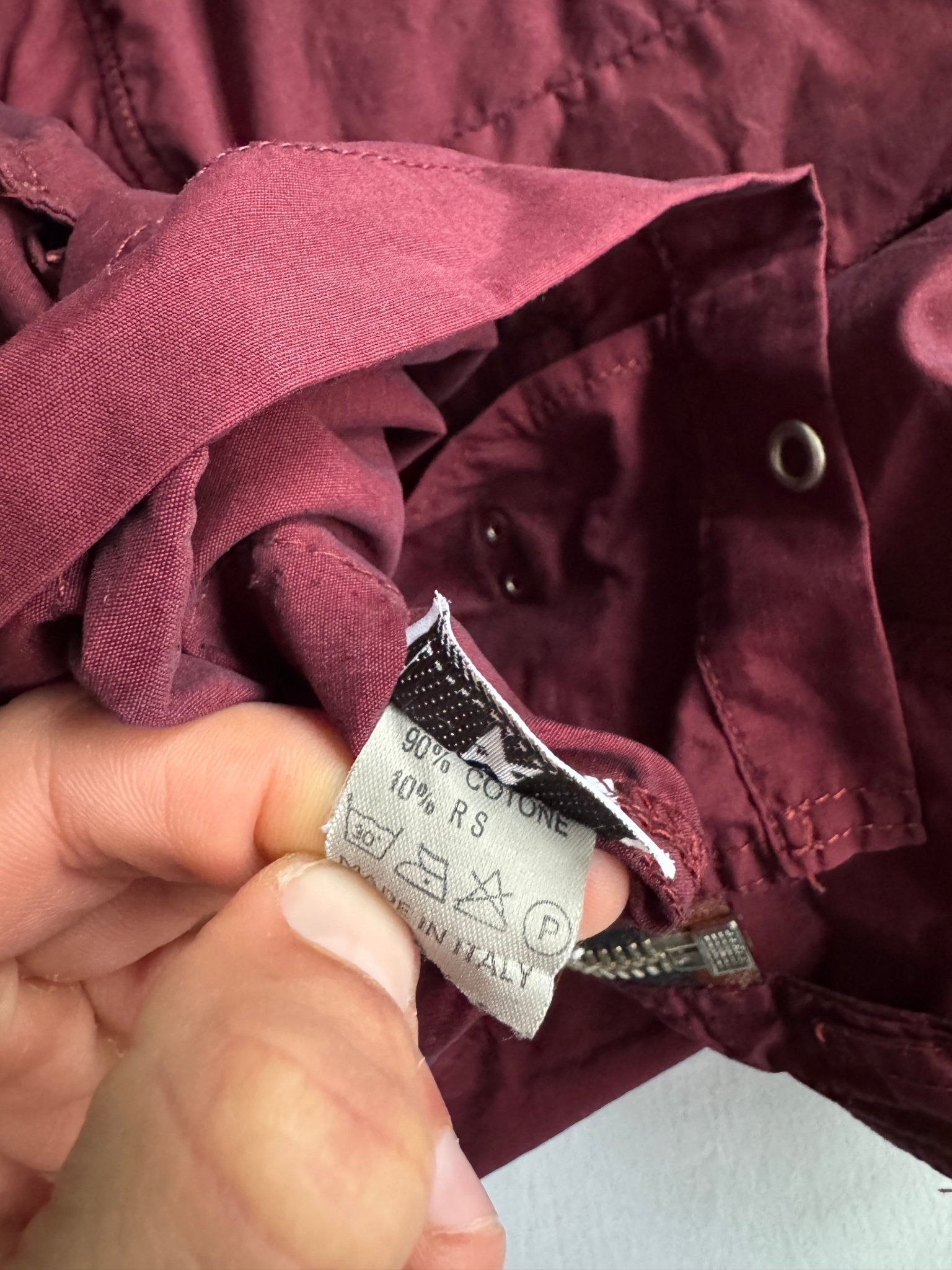 🧑‍🚒 Jachetă Vintage Burgundy cu Închizătoare Fireman Clasp – XL | Made in Italy - anbracaminte