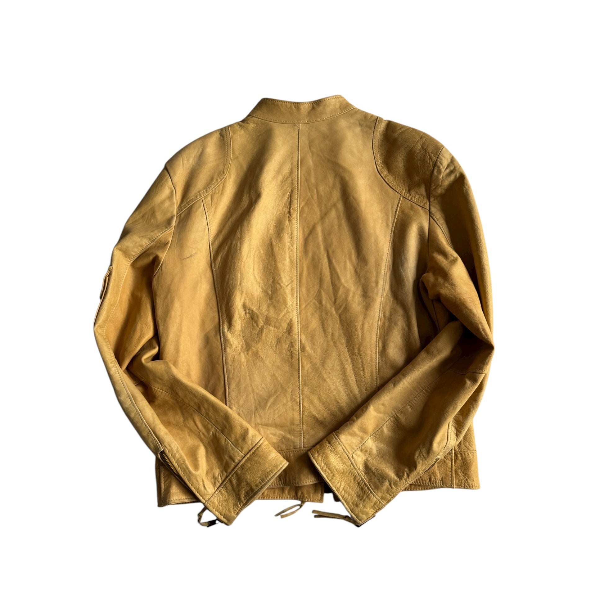 🏍️ Jachetă vintage camel brown din piele, stil Cafe Racer (Men’s XL) - anbracaminte