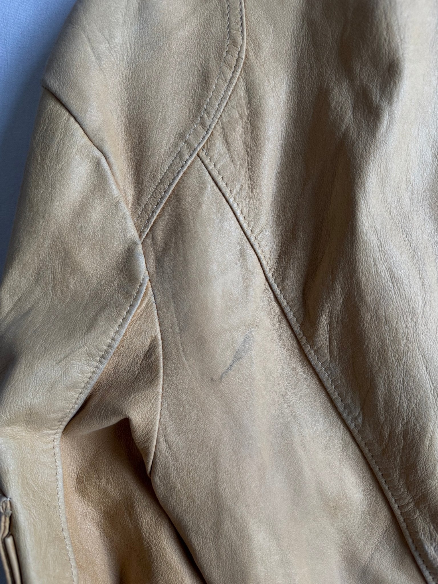 🏍️ Jachetă vintage camel brown din piele, stil Cafe Racer (Men’s XL) - anbracaminte