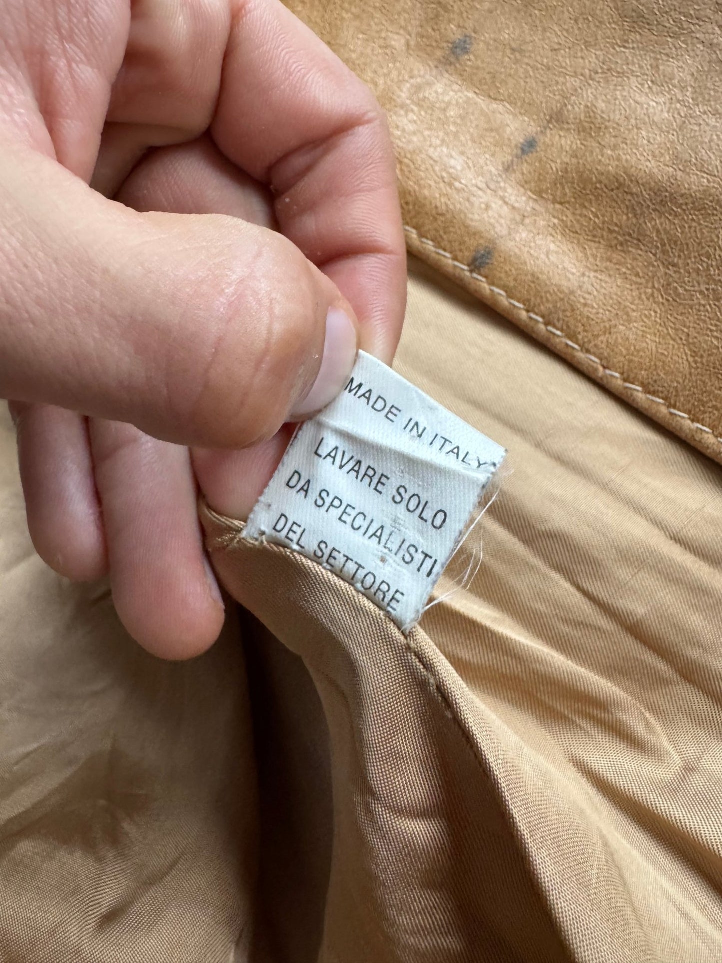 🏍️ Jachetă vintage camel brown din piele, stil Cafe Racer (Men’s XL) - anbracaminte