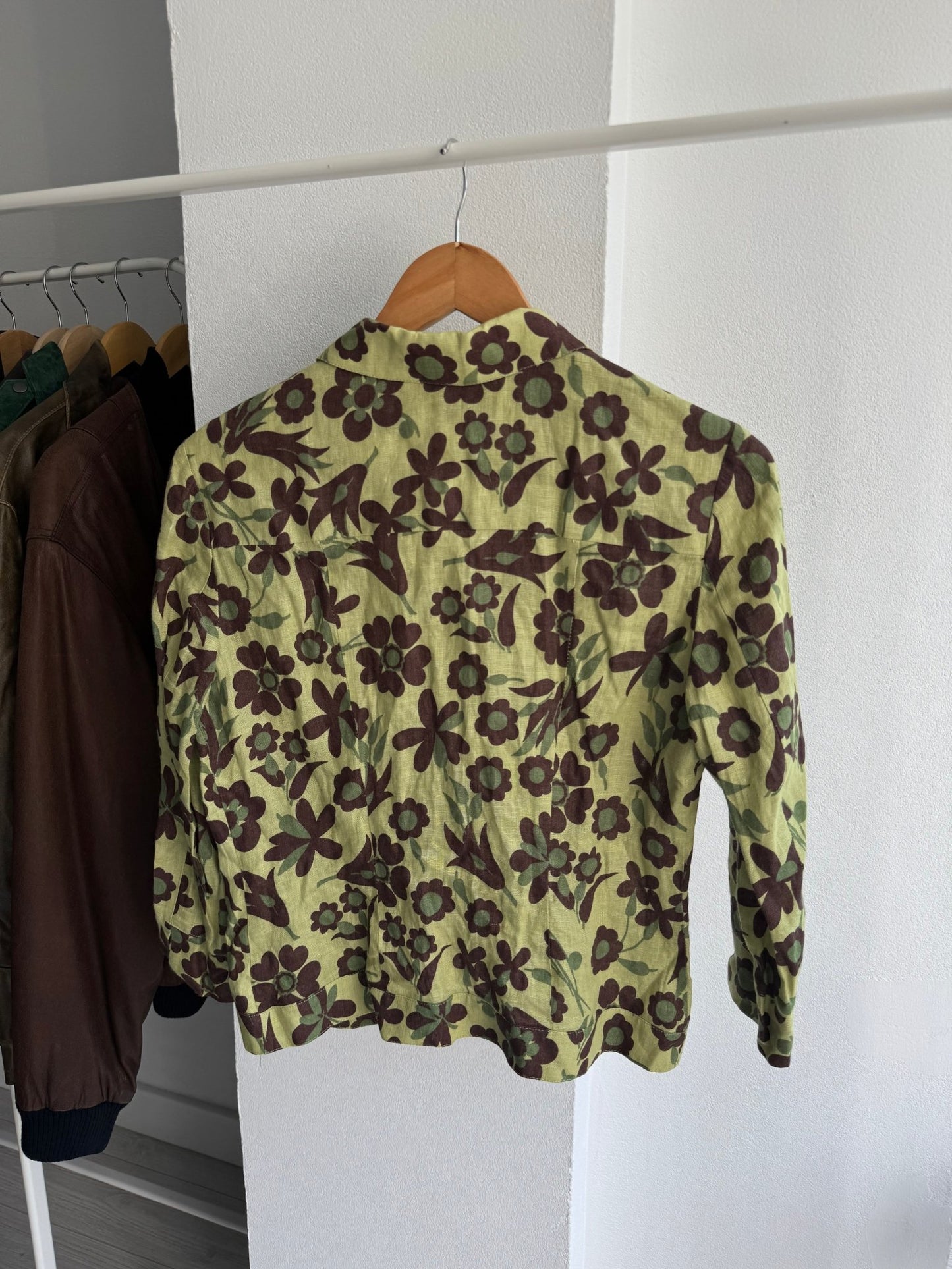 🍃 Jachetă Vintage Damă Printed din In – IT 42 (S) – Made in Italy - anbracaminte