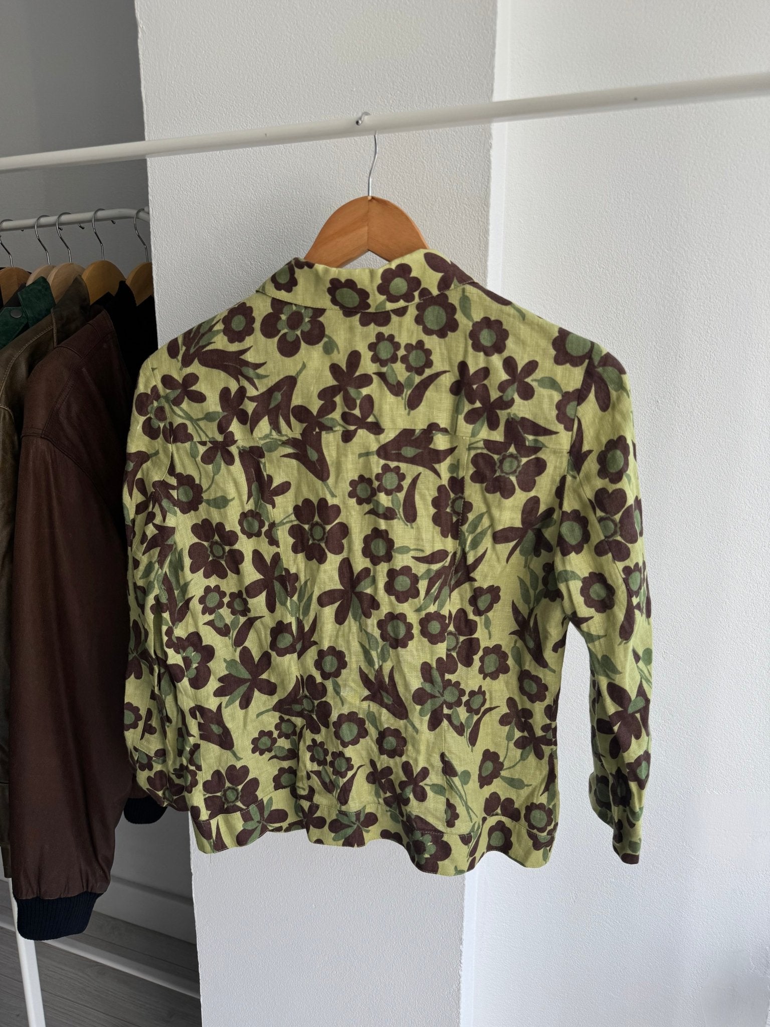 🍃 Jachetă Vintage Damă Printed din In – IT 42 (S) – Made in Italy - anbracaminte