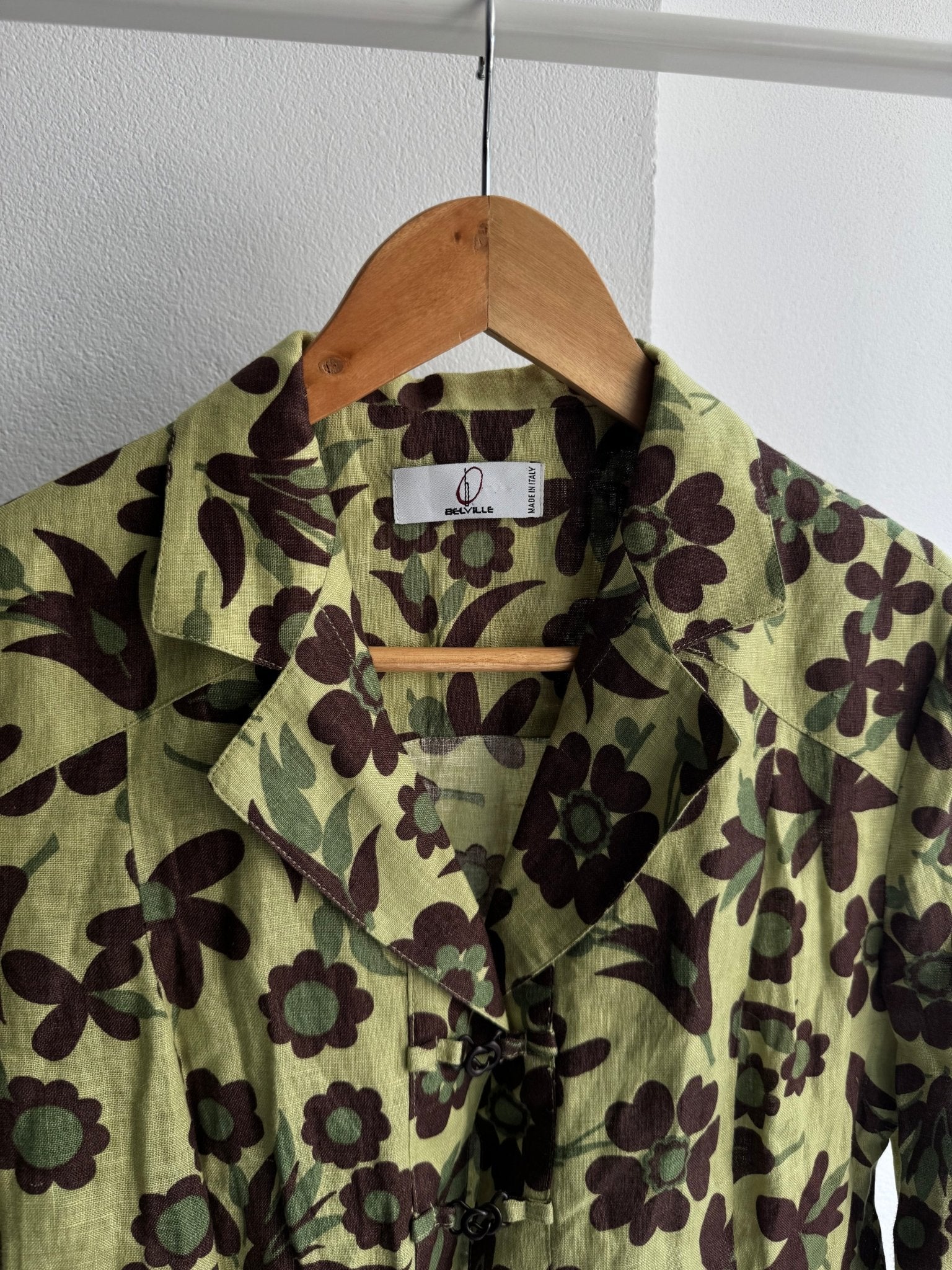 🍃 Jachetă Vintage Damă Printed din In – IT 42 (S) – Made in Italy - anbracaminte